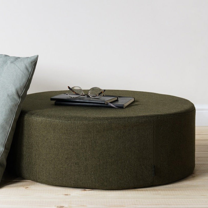 Folk Wide Pouf | Green