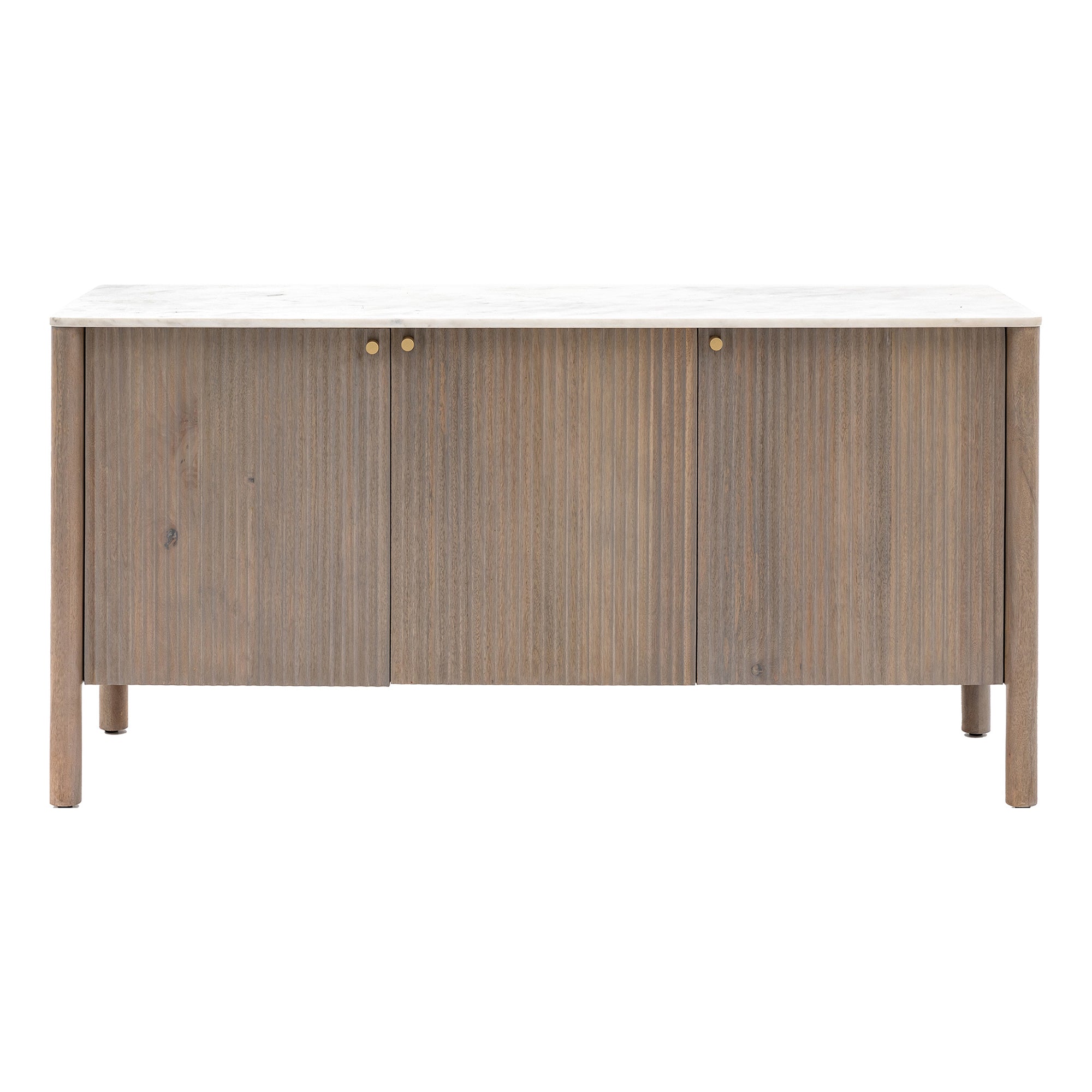 Ribbed Marble Three Door Sideboard