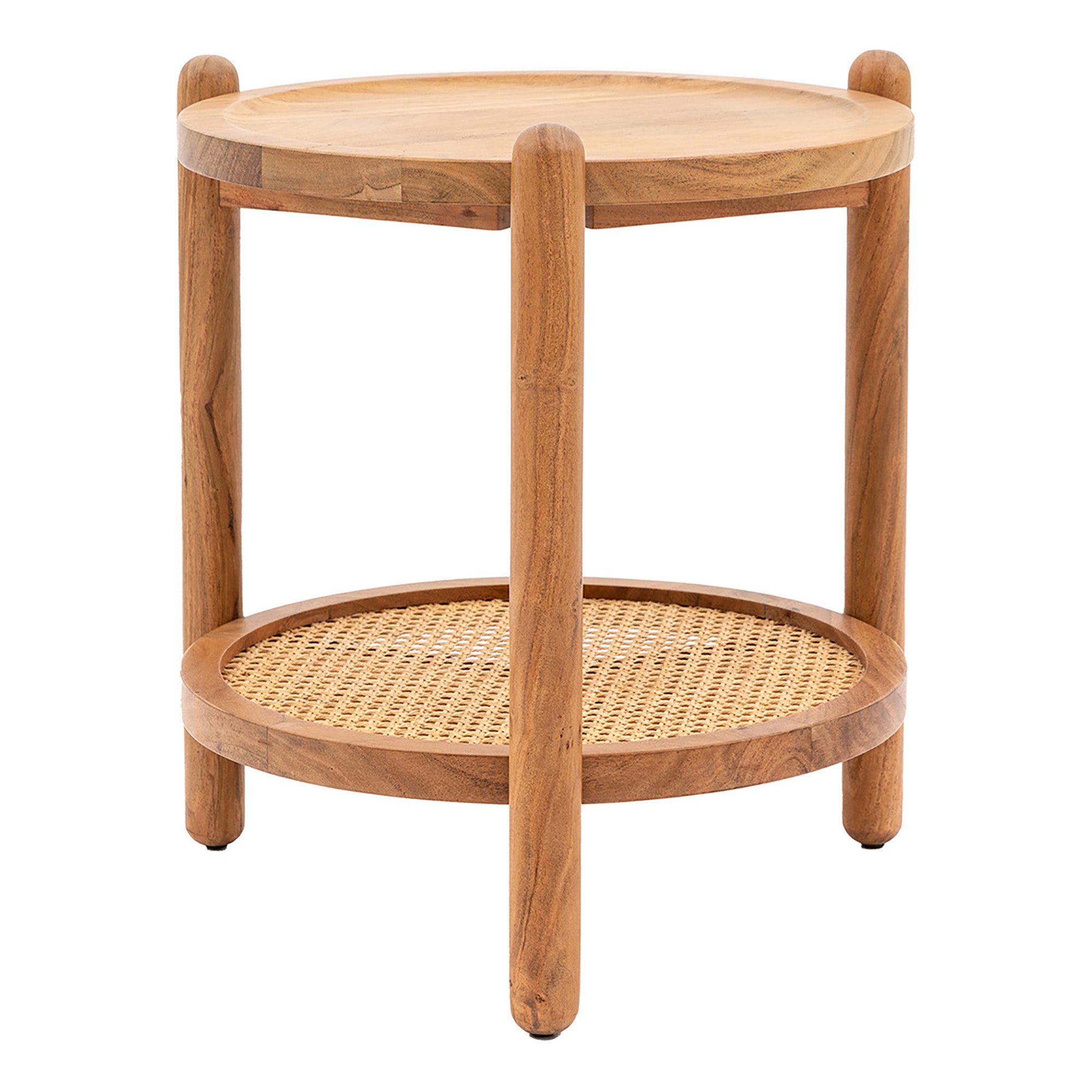 Contemporary Classic Rattan Side Table