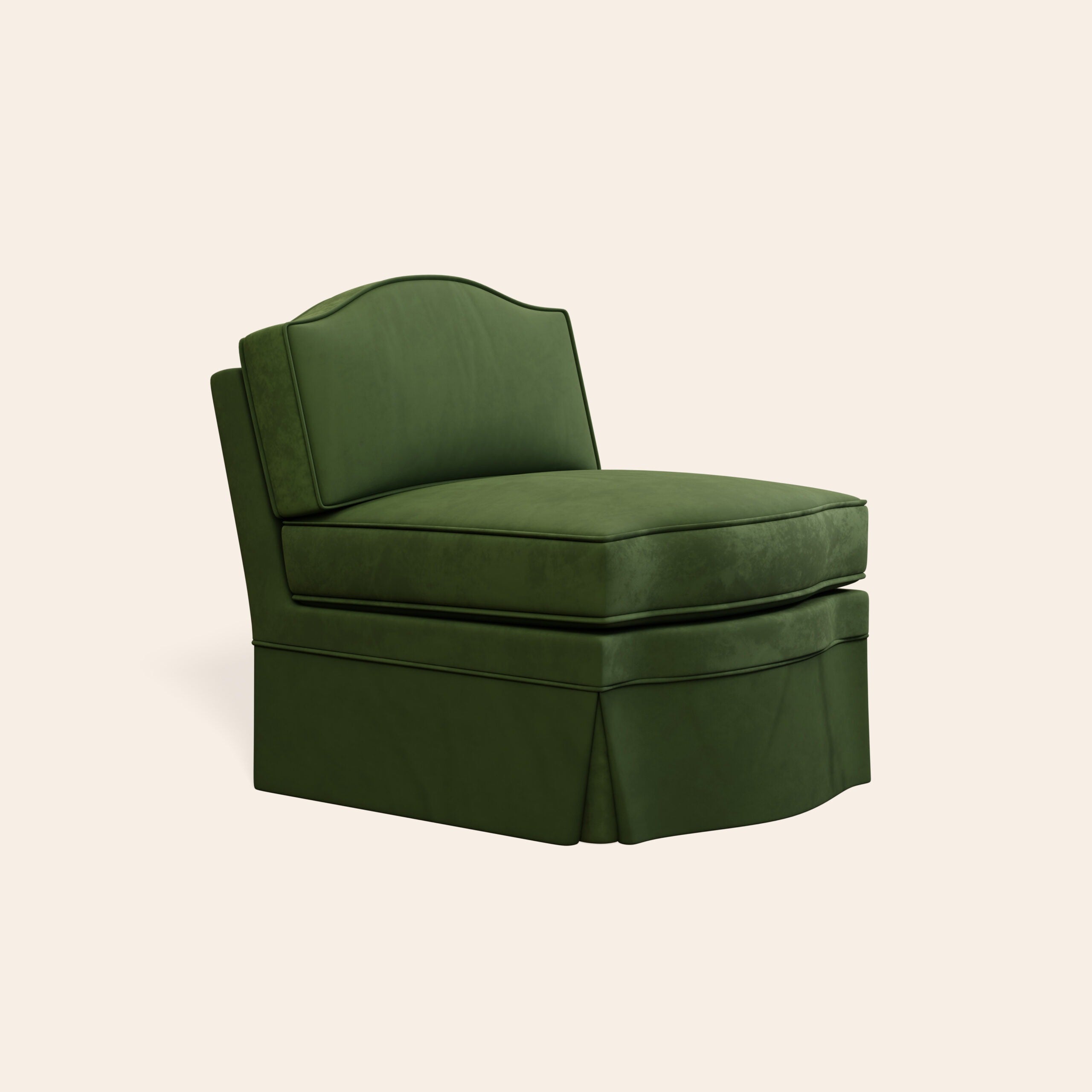 Felix Slipper Chair, Zucchini Velvet