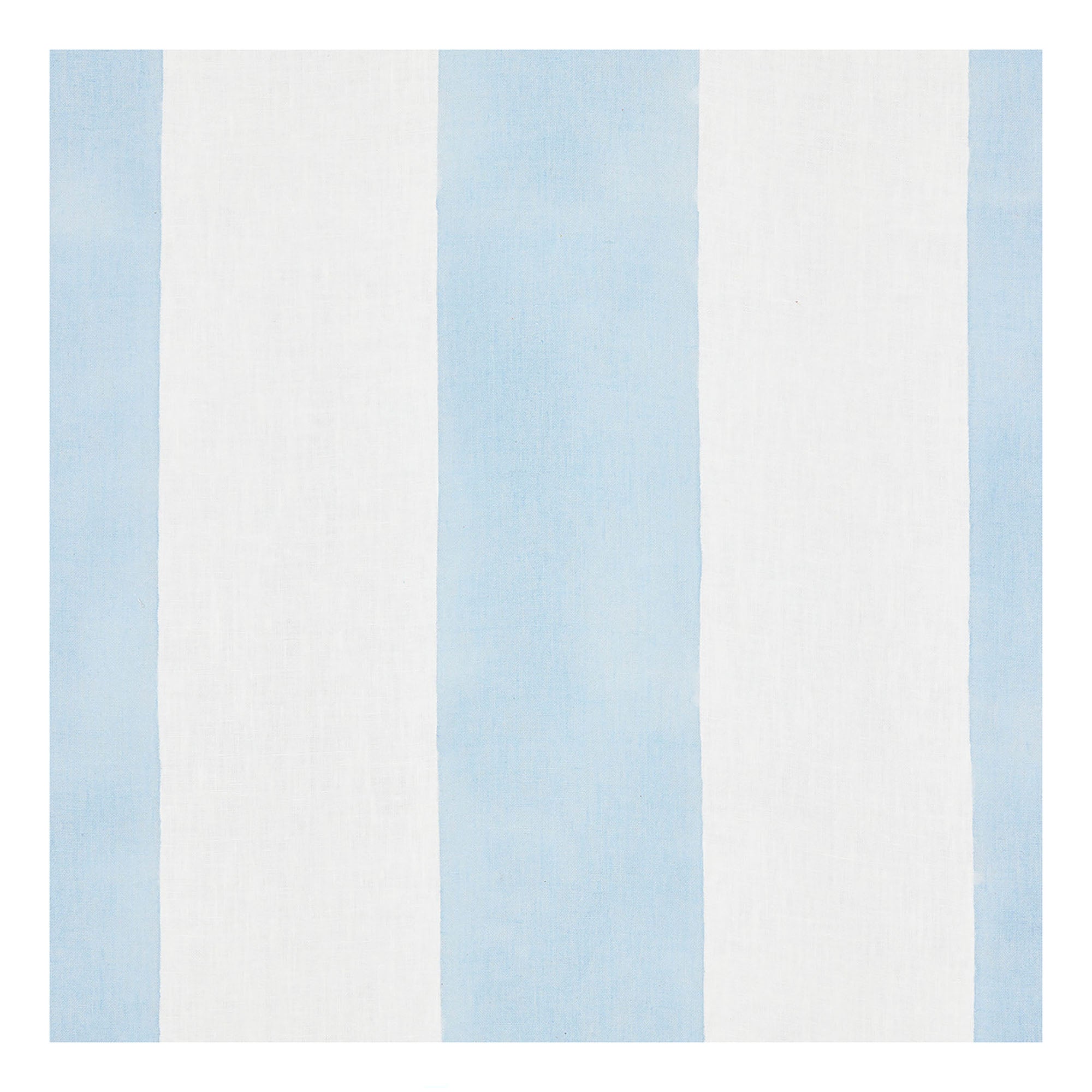Wide Stripe Block printed Fabric Linen Blue