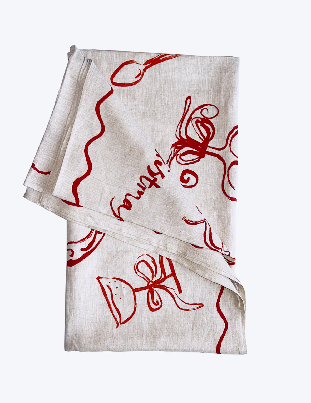 Christmas Feast Linen Tablecloth
