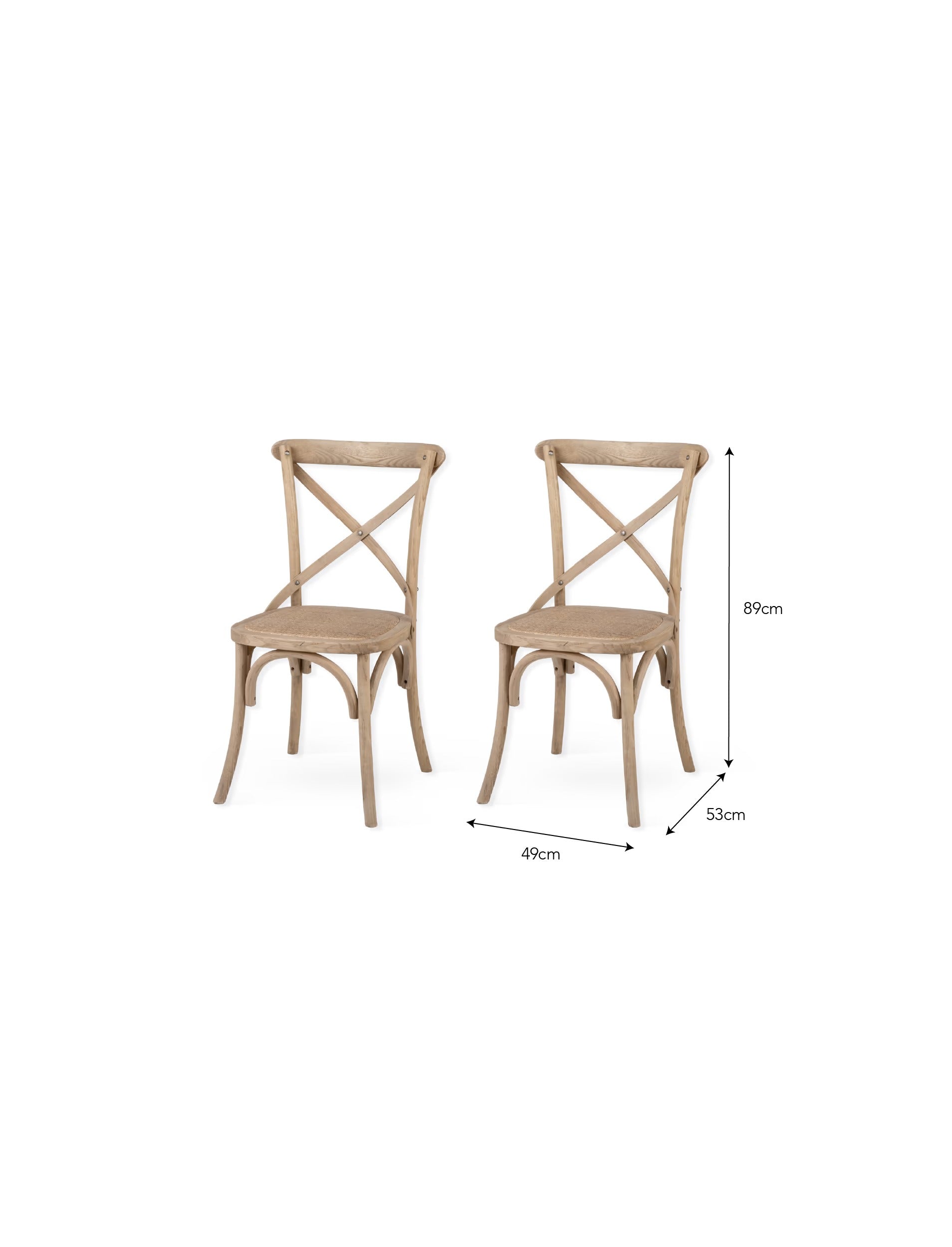Ferndale Cross Back Dining Chair Natural