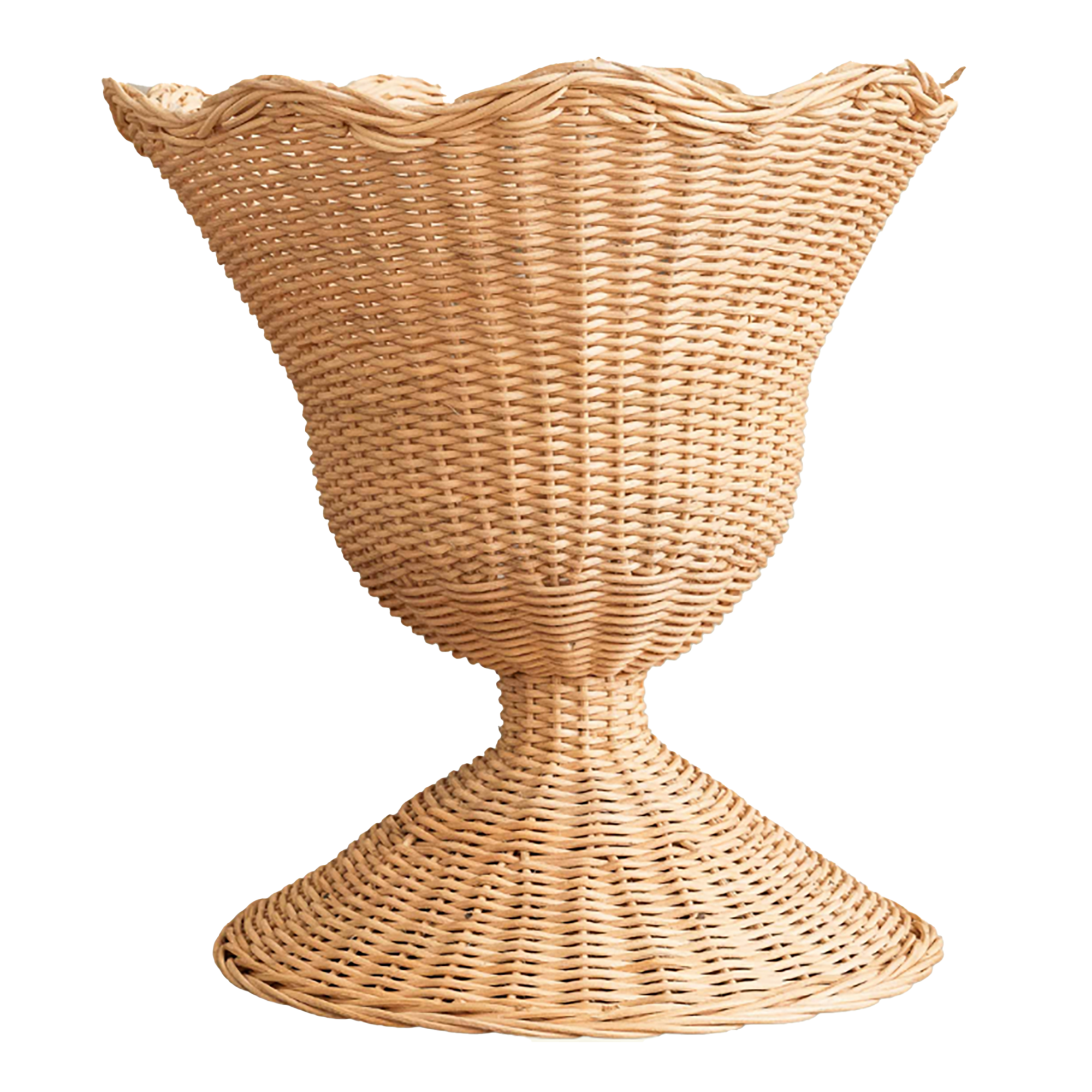 Freya Scalloped Rattan Bowl