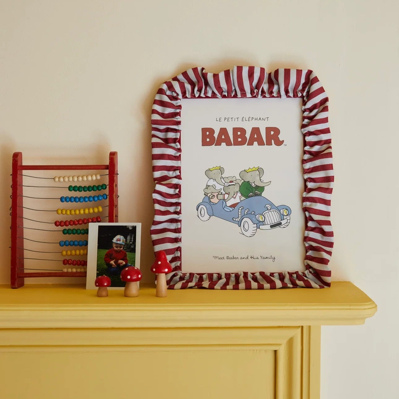 Cranberry Stripe Ruffle Frame