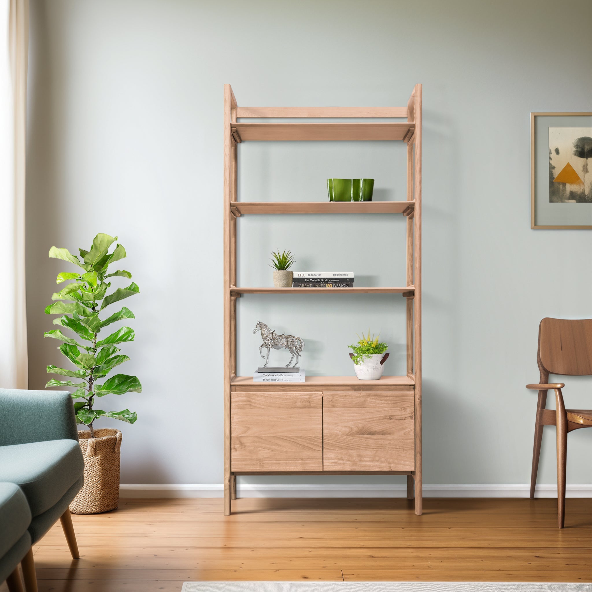 Mid-century Oak Display Cabinet