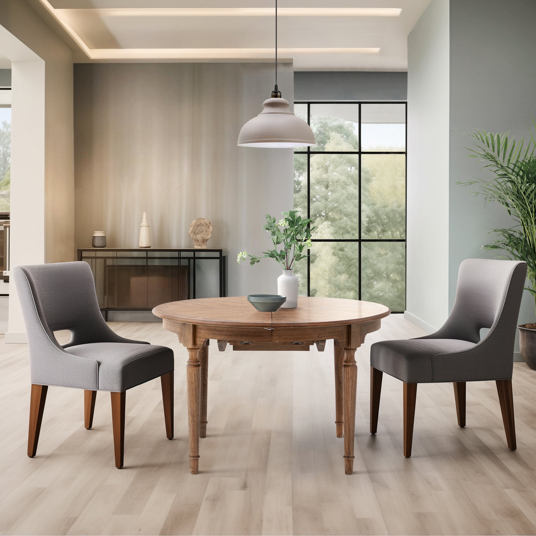 Marquetry Extending Dining Table