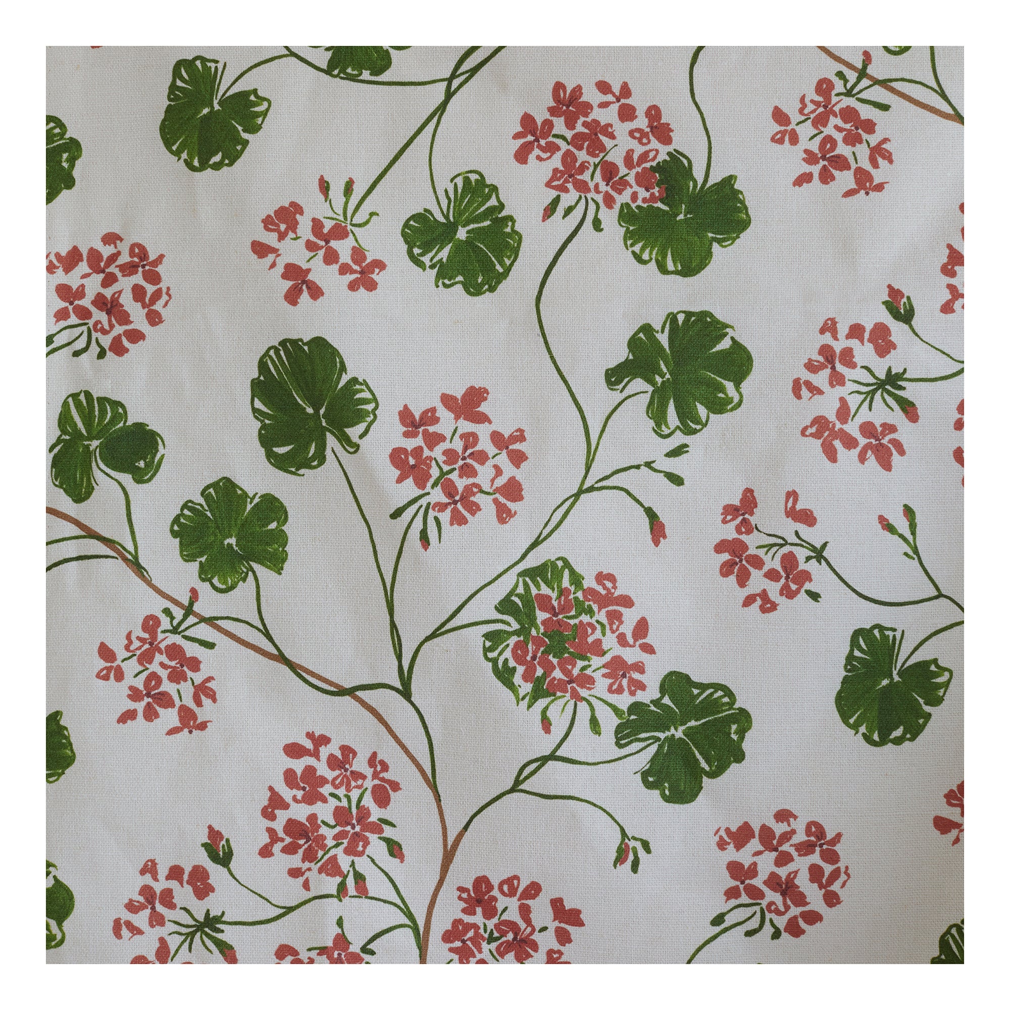 Geraniums Linen Fabric