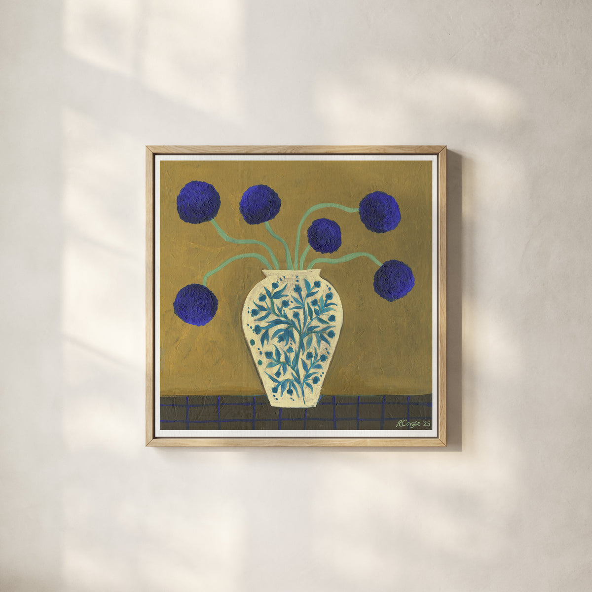 Blue Allium Vase Art Print