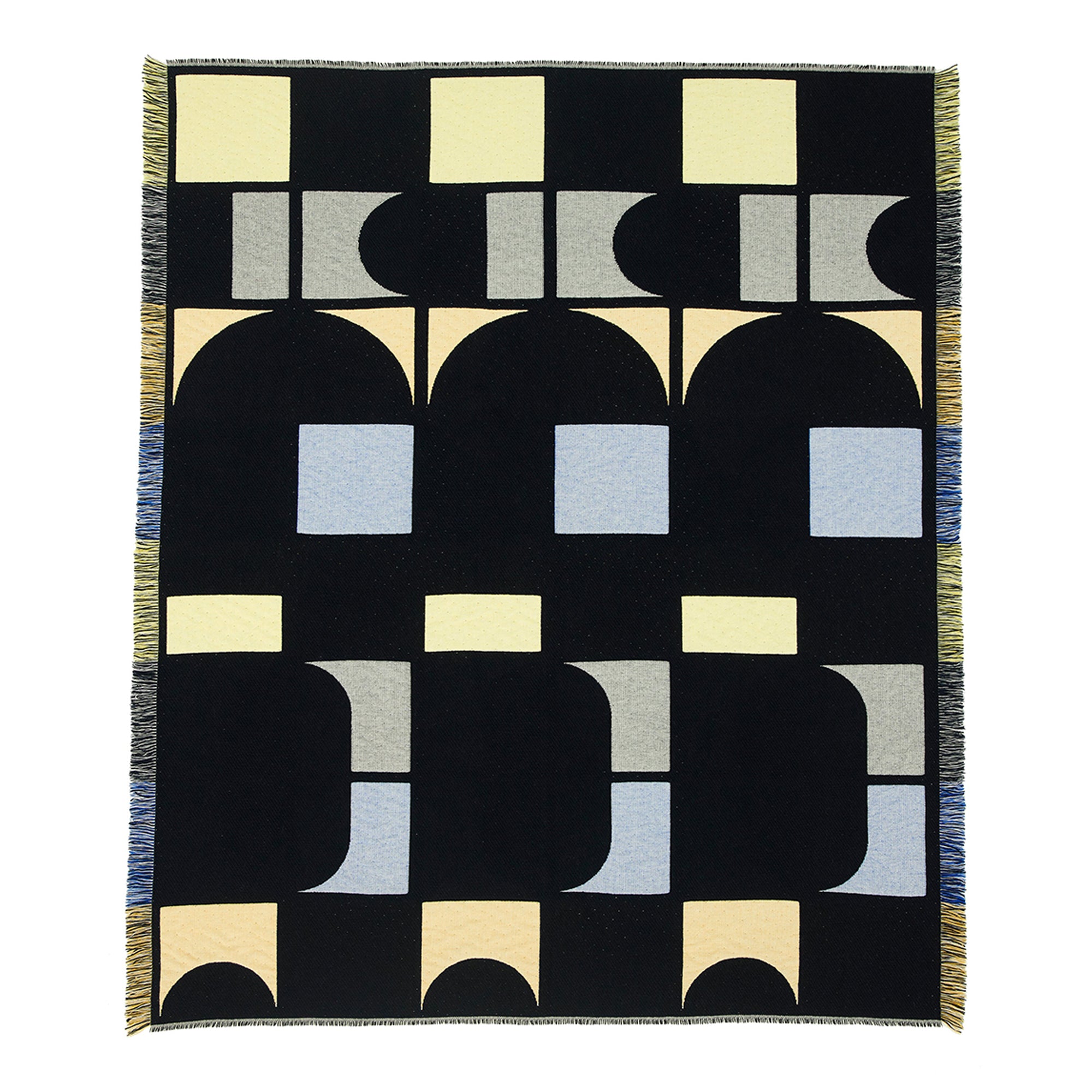 Grid Woven Blanket | Blue + Yellow