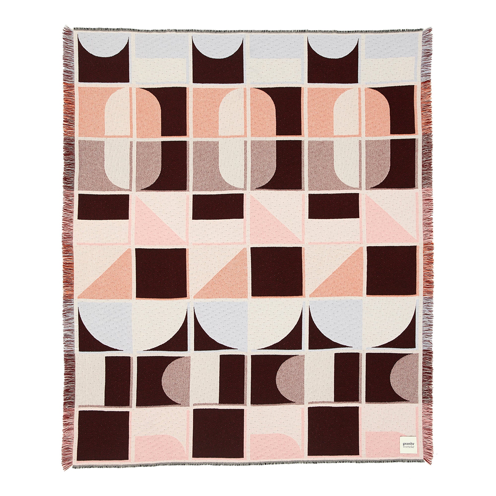 Grid Woven Blanket | Pink & Maroon