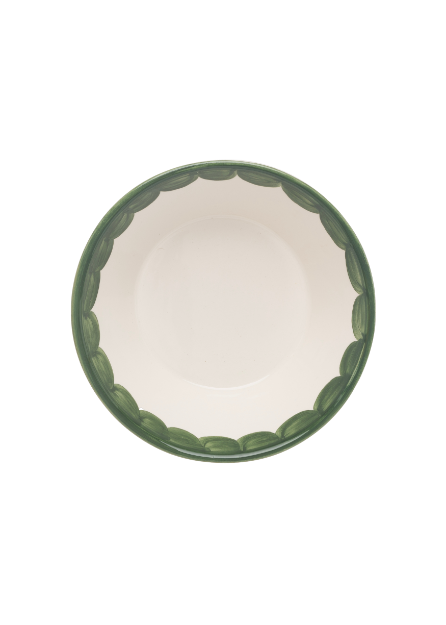 Green Scallop Bowl
