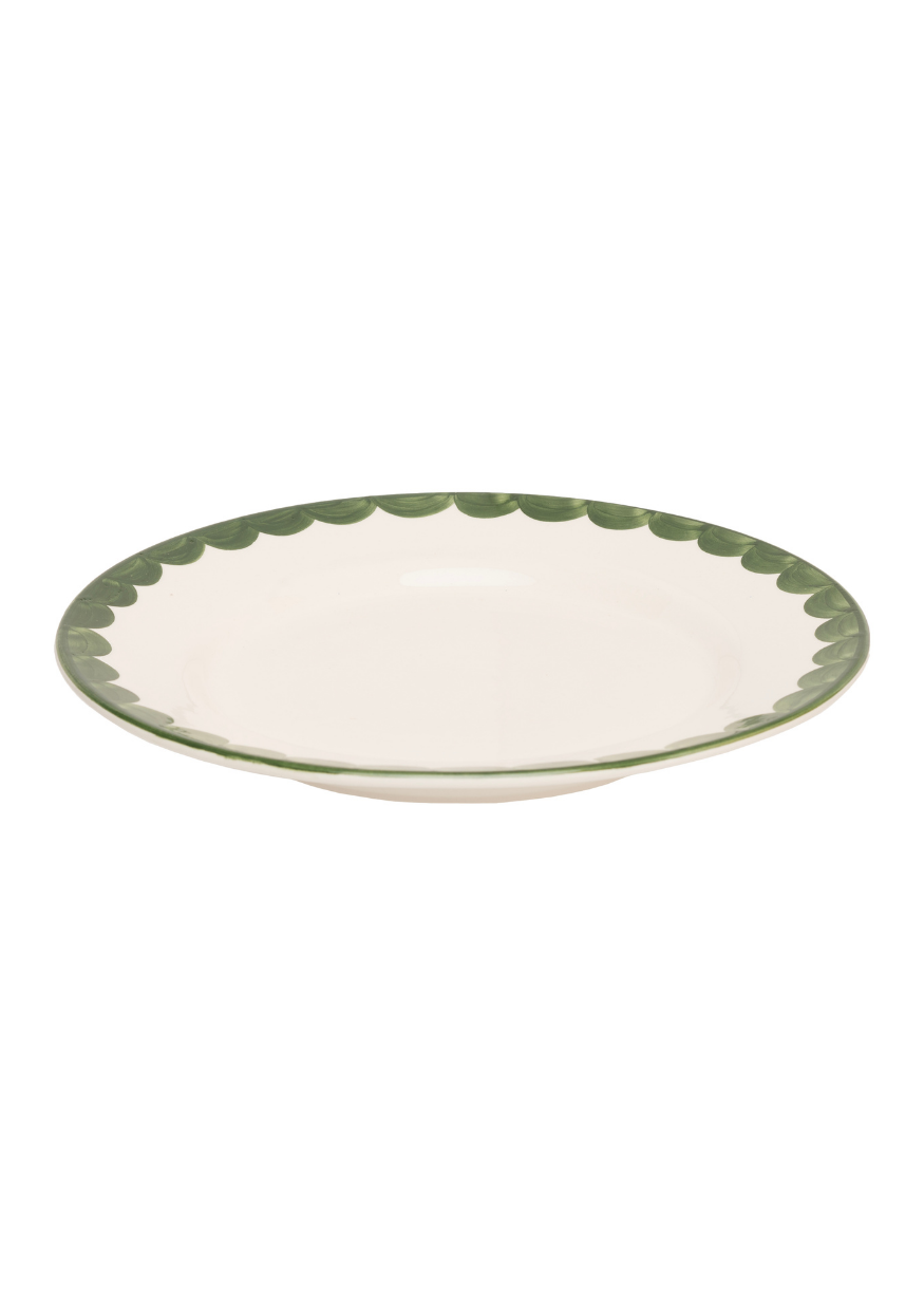 Green Scallop Dinner Plate