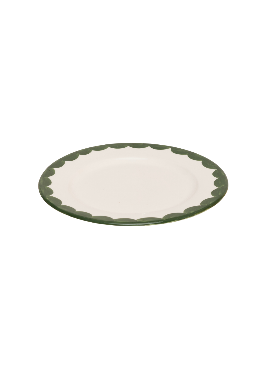 Green Scallop Side Plate | Singles & Set of 4
