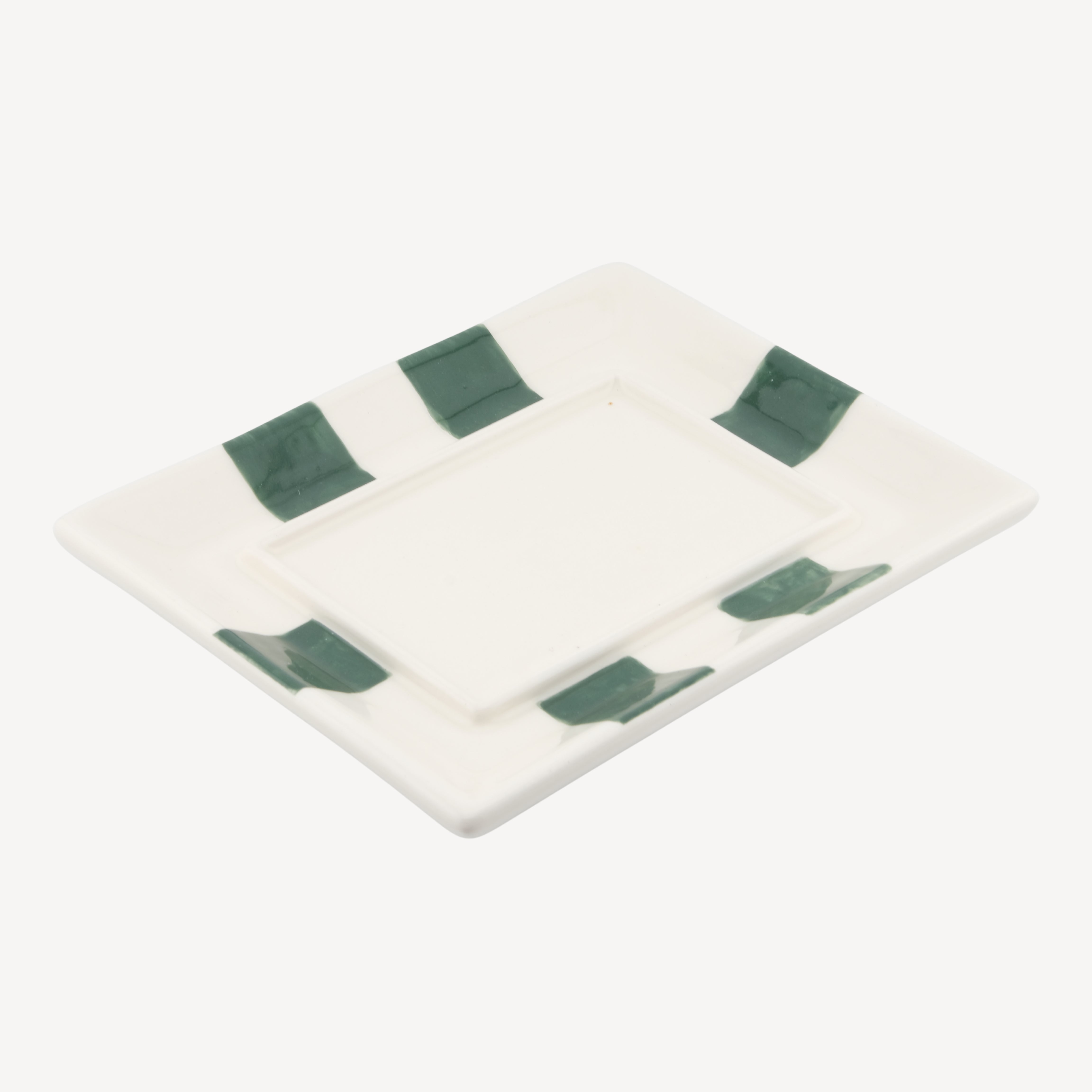 Circus Stripe Butter Dish - Green