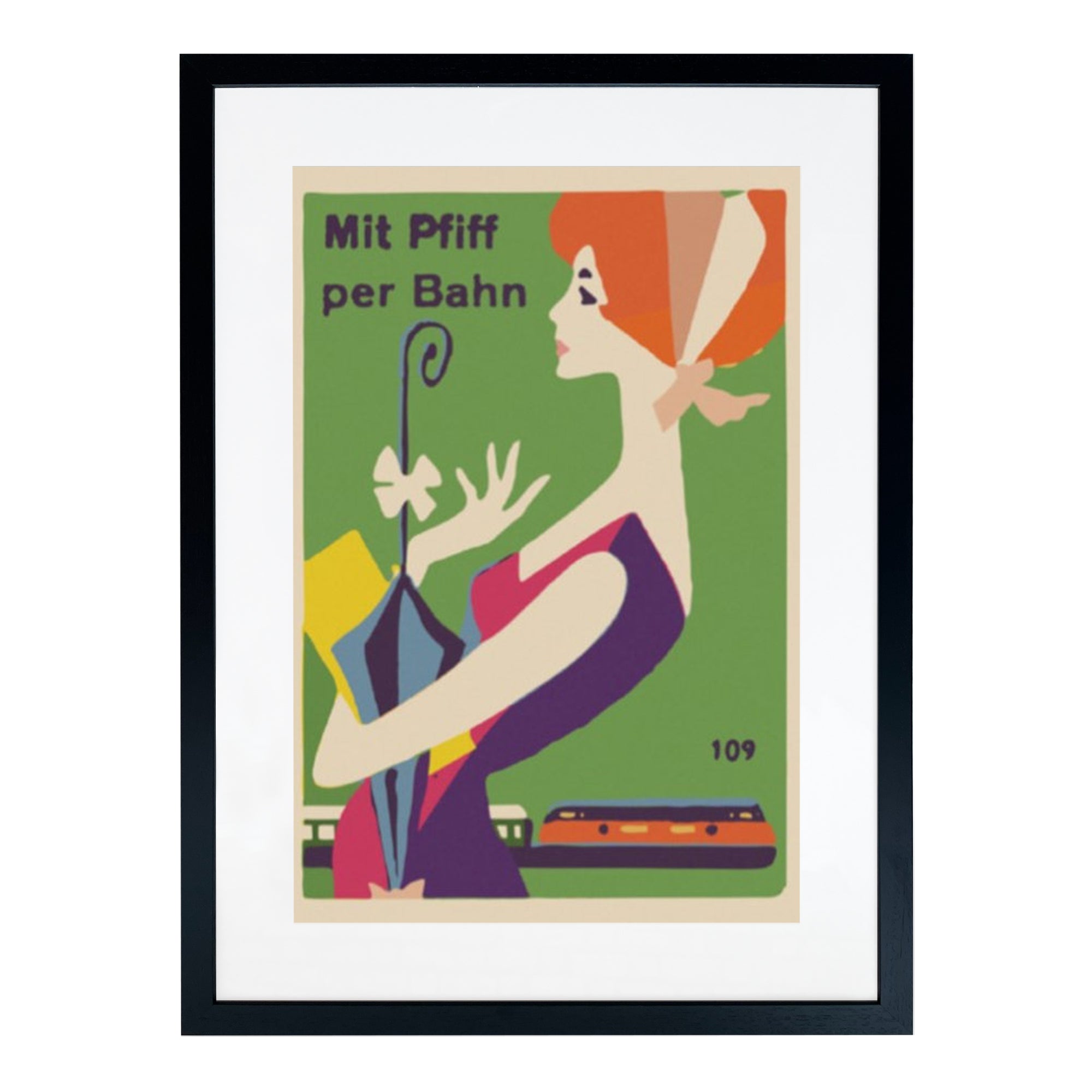 Green Lady Framed Matchbox Label Print