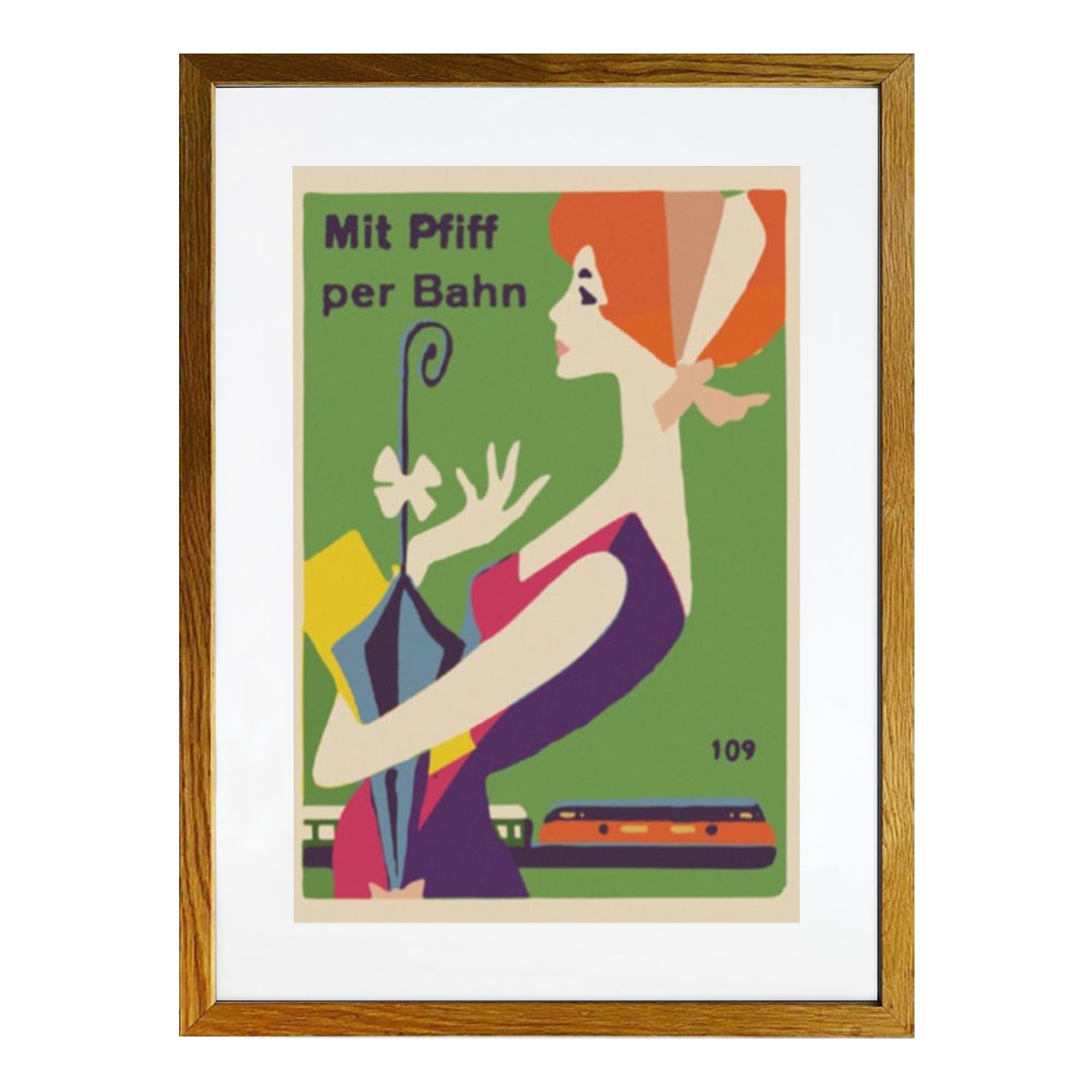 Green Lady Framed Matchbox Label Print