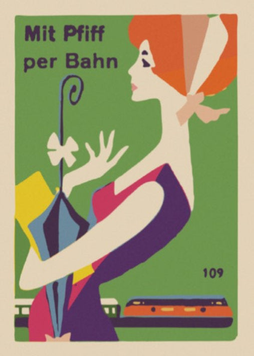 Green Lady Framed Matchbox Label Print