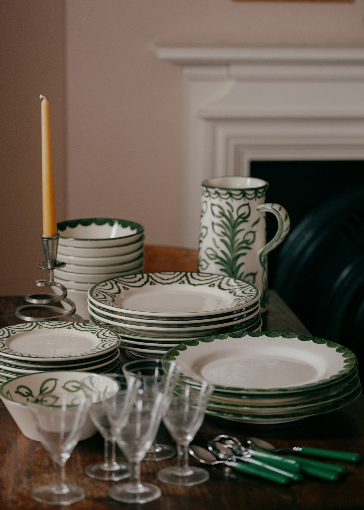 Green Scallop Dinner Plate | Singles & Set of 4