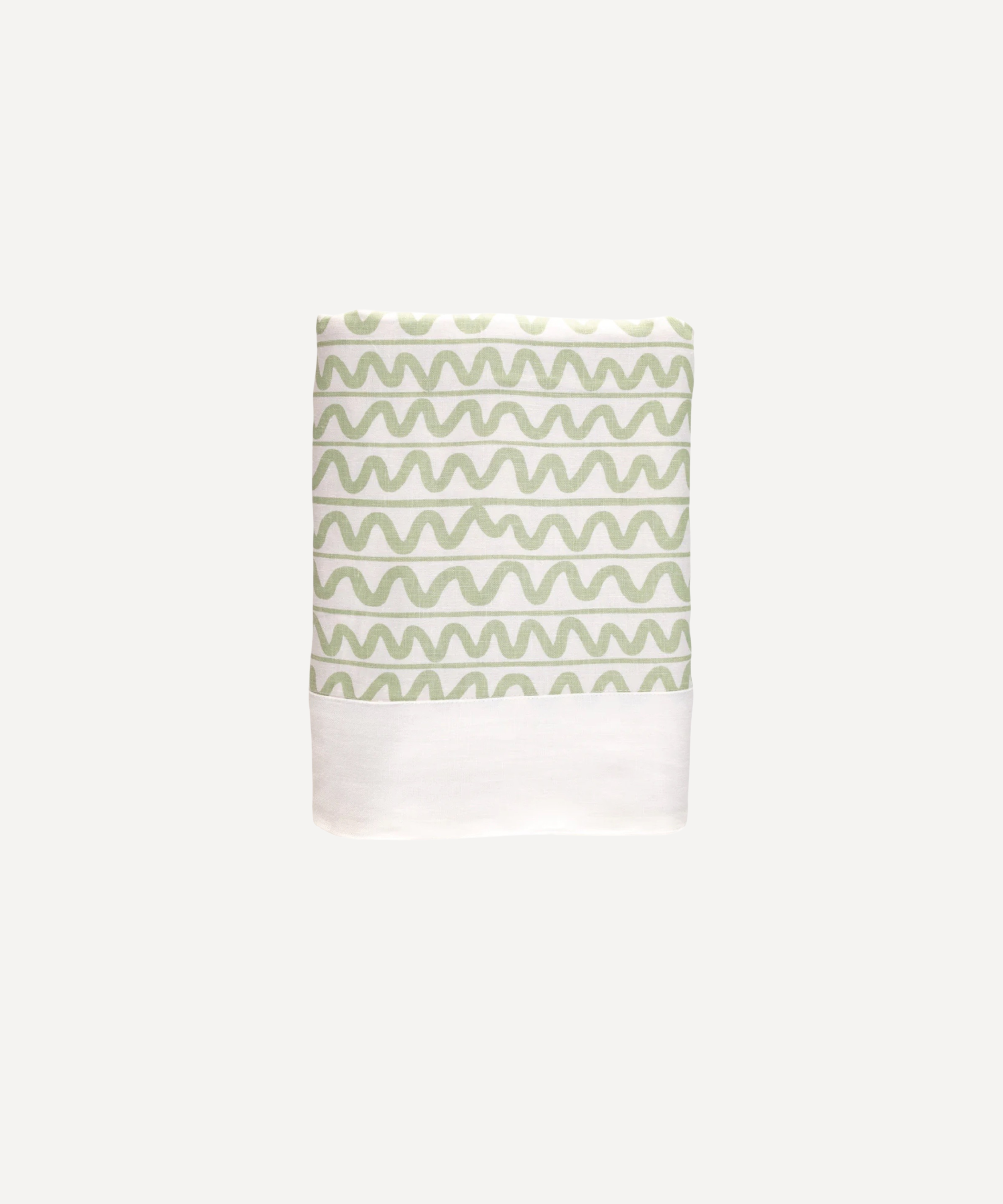 Green Wiggle Linen Tablecloth – Handmade Screen Print