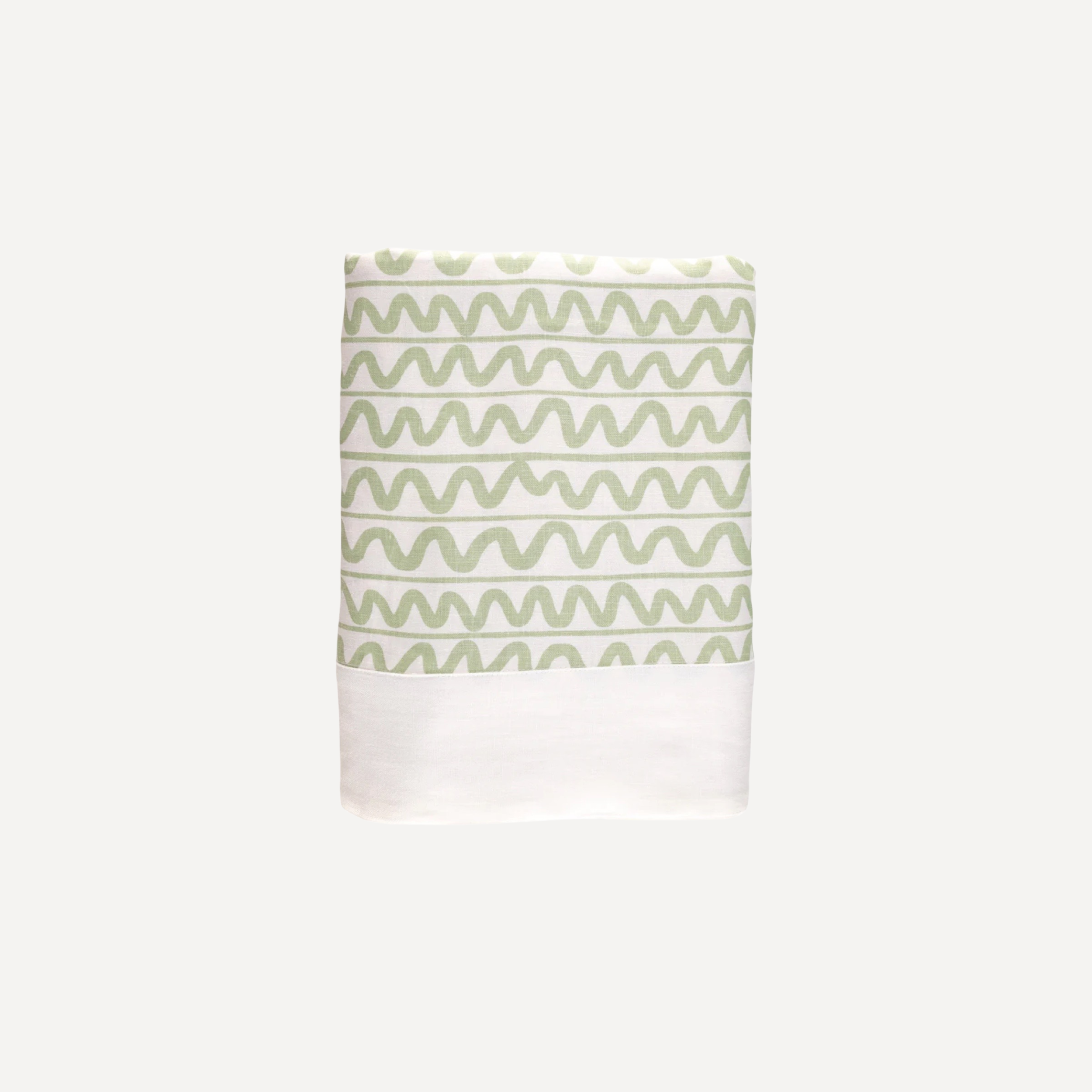 Green Wiggle Linen Tablecloth