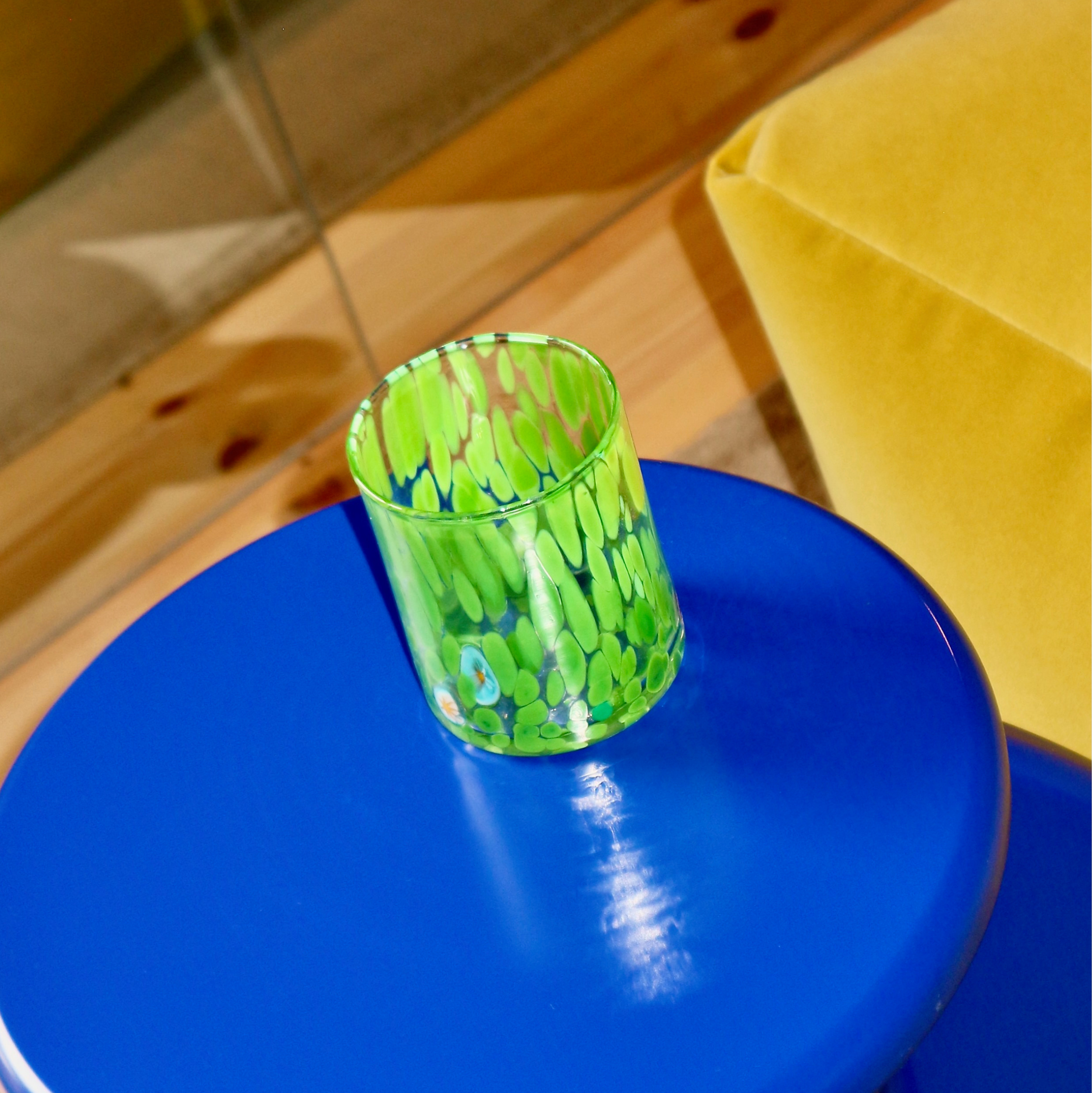Green Handblown Murano Glass Tumbler