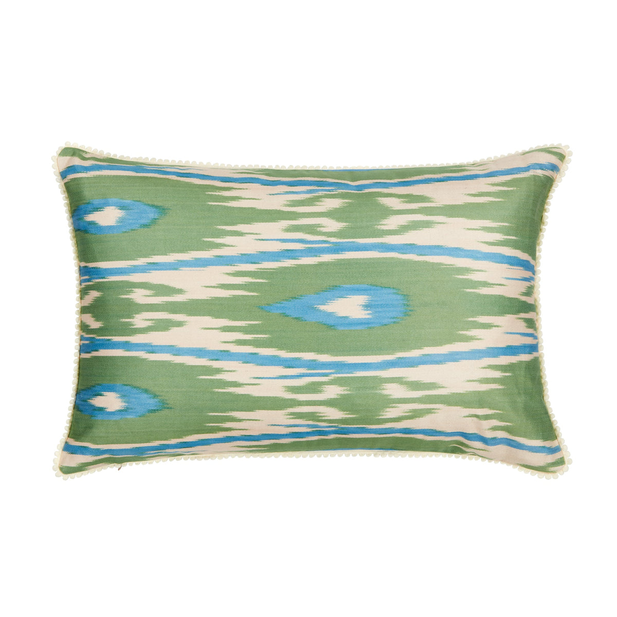 GREEN AND BLUE RECTANGULAR CUSHION