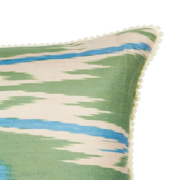 GREEN AND BLUE RECTANGULAR CUSHION
