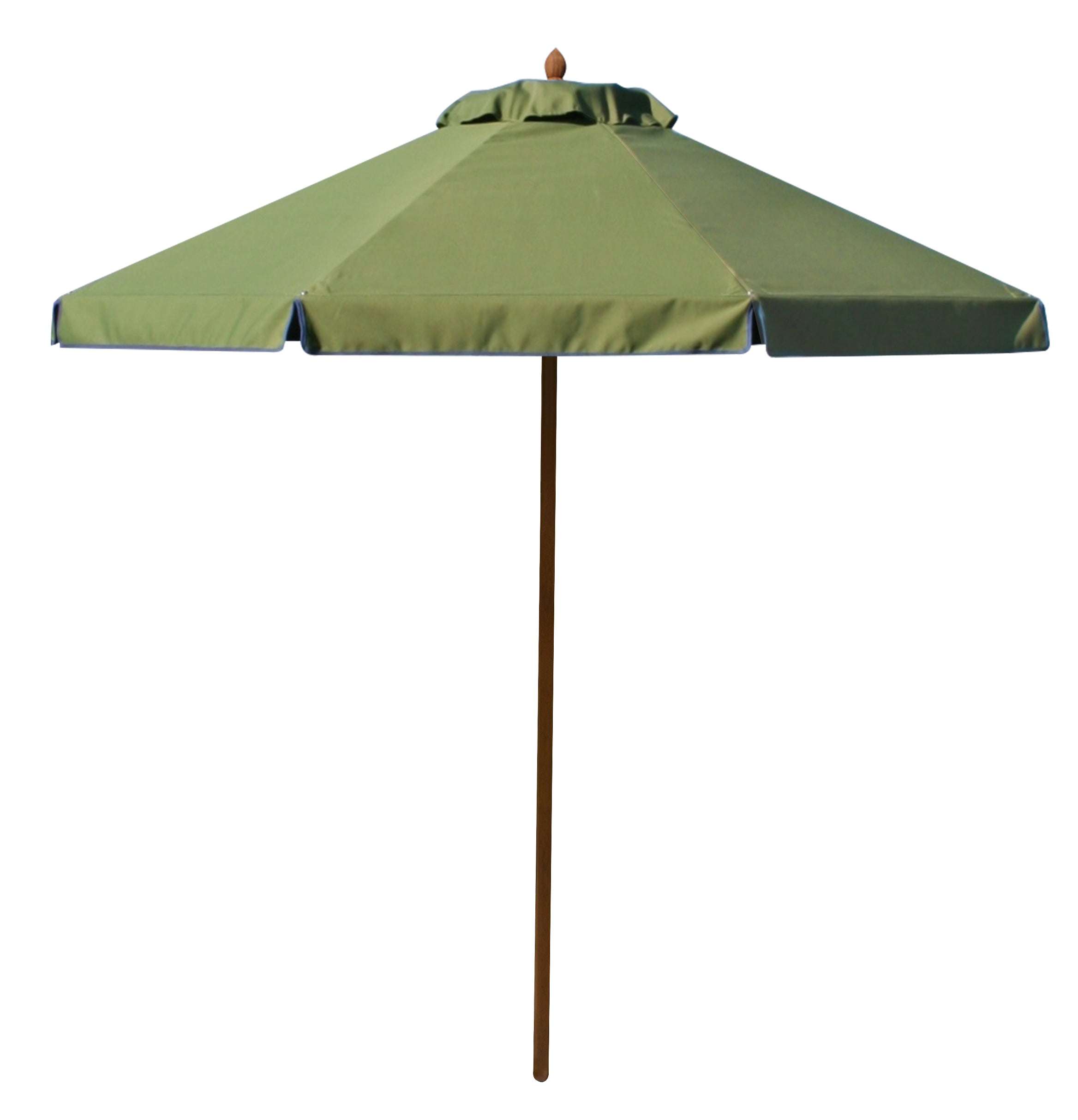 Parasol with contrast colour trim valance