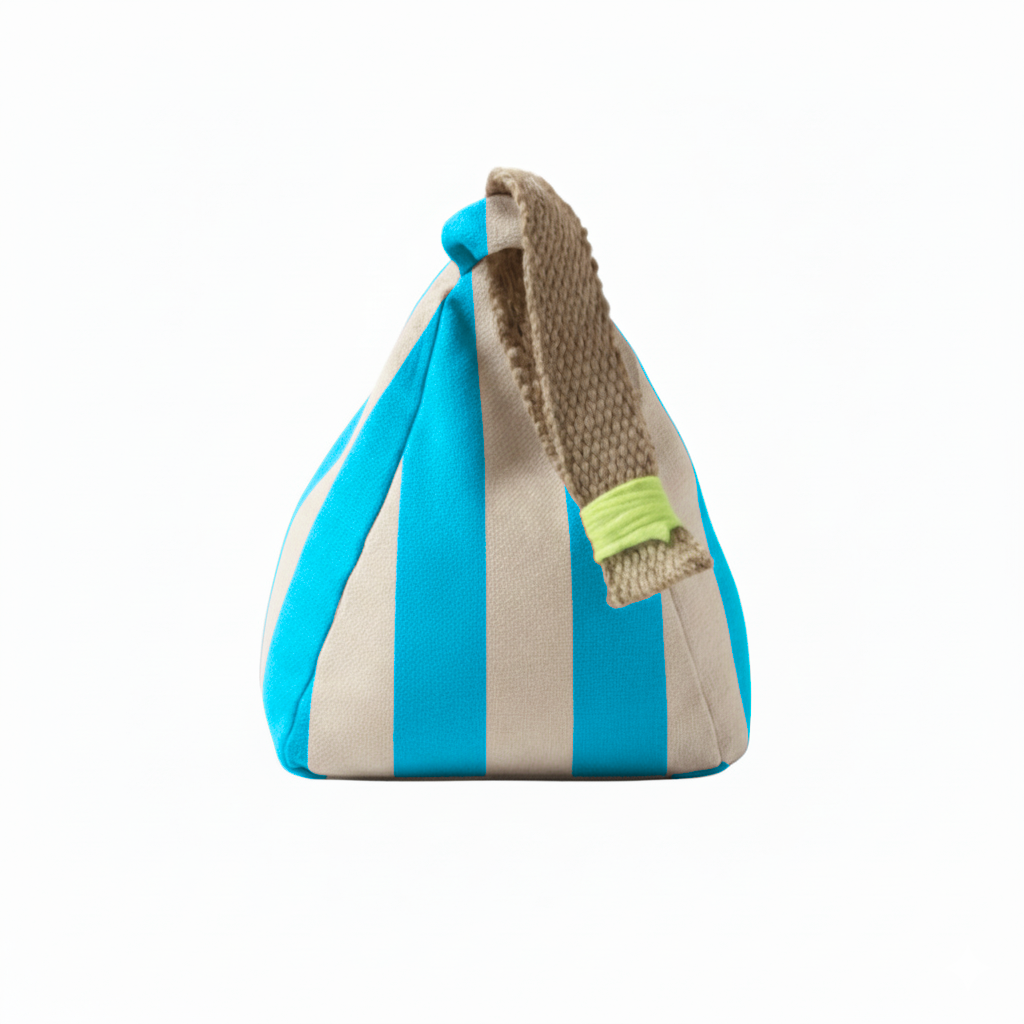 Hand-painted Linen Sustainable Doorstop in Stripe print