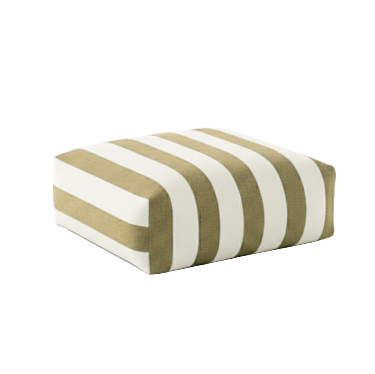 Hand-painted and Re-purposed Linen Floor Cushion Cube in Stripe print
