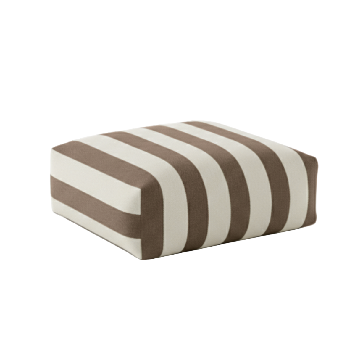 Hand-painted and Re-purposed Linen Floor Cushion Cube in Stripe print