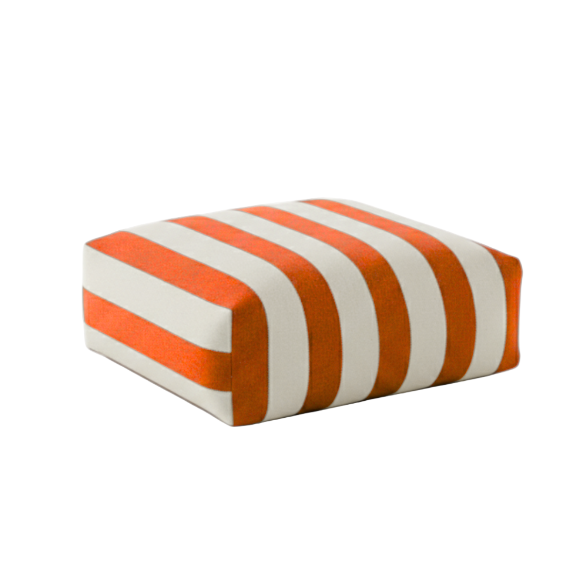 Hand-painted and Re-purposed Linen Floor Cushion Cube in Stripe print