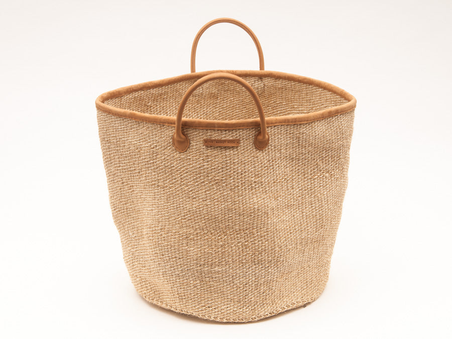 HERI: Natural and White Speckled Woven Laundry Basket