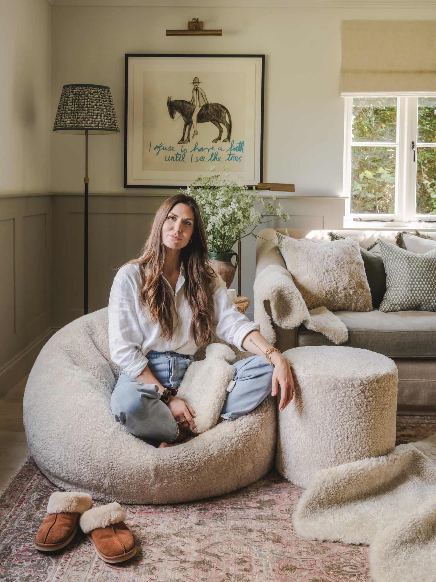 Giant Shearling Beanbag - Moonlight
