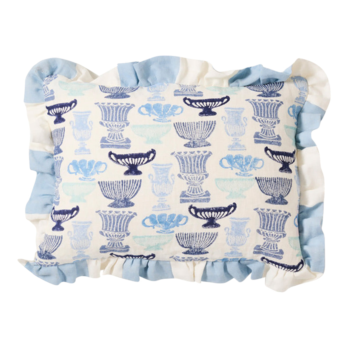 Frill Vases Blues Cushion