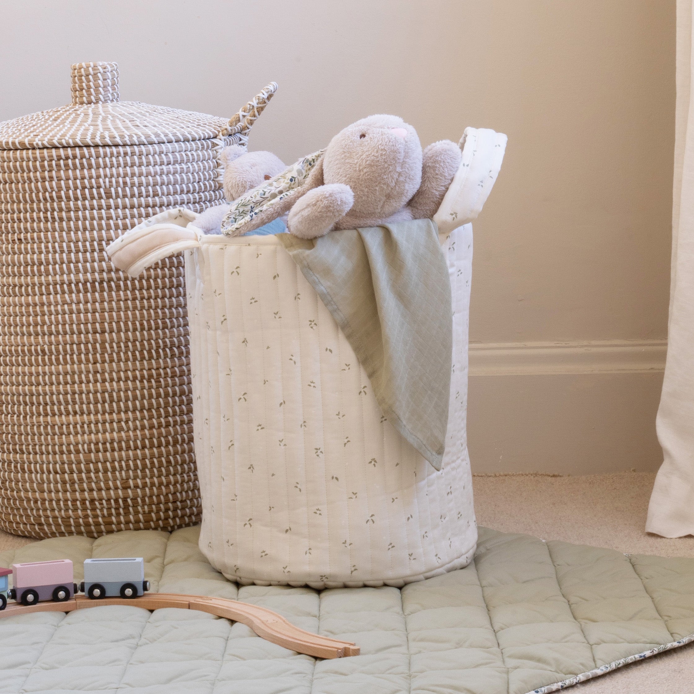 Large Quilted Storage Basket | Nettle Scatter & Birch