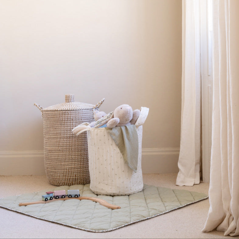 Large Quilted Storage Basket | Nettle Scatter & Birch
