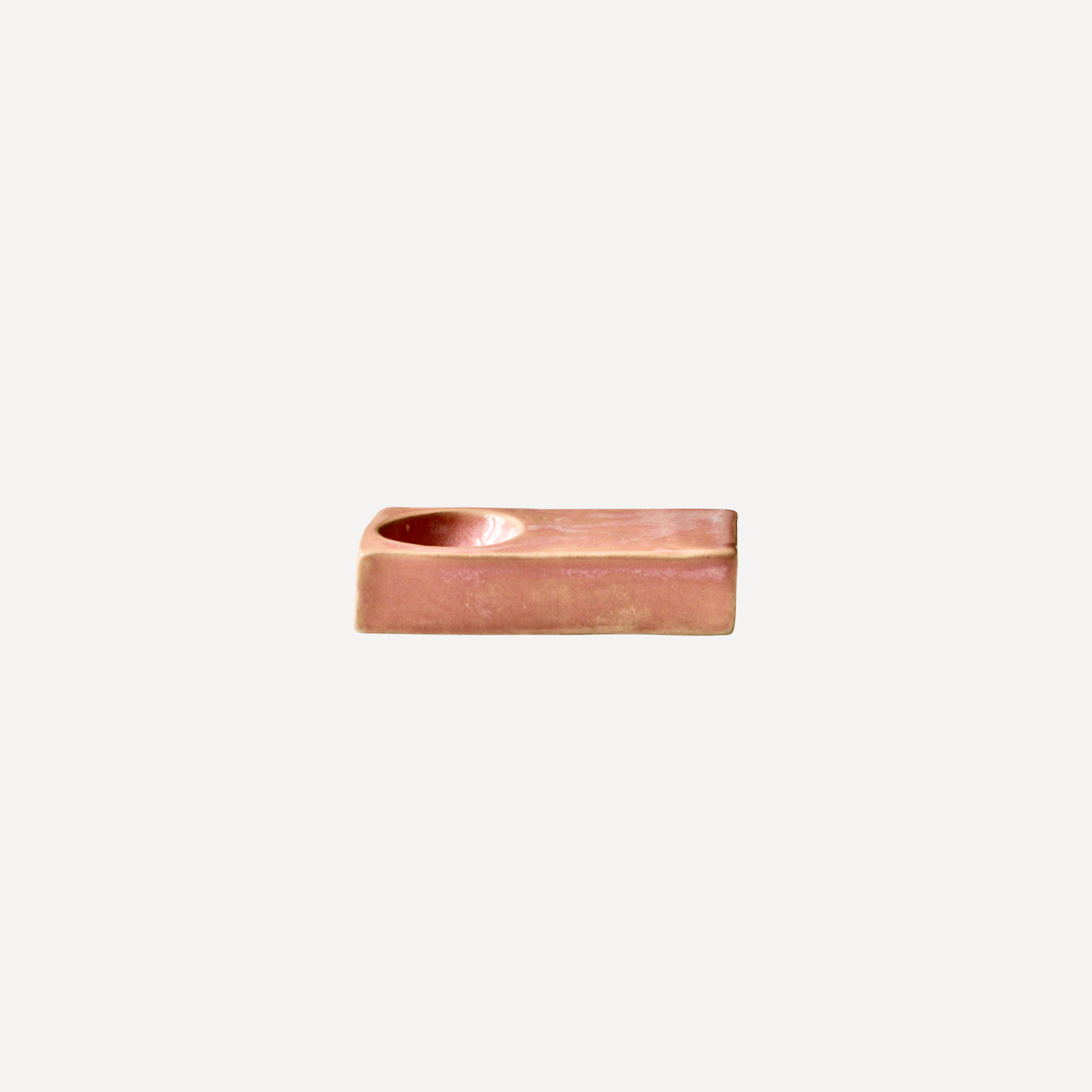 Rectangular Handmade Stoneware Egg Cup | Pink