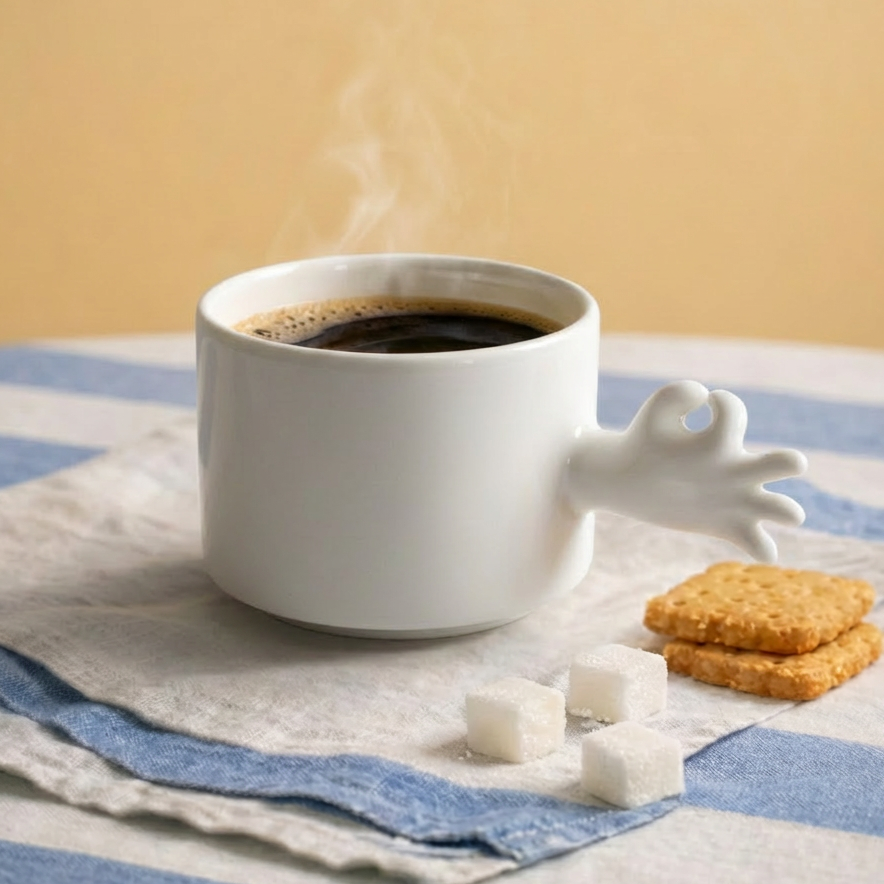 Gesture Ceramic Cup – Handmade Porcelain Coffee Cup(Okay)