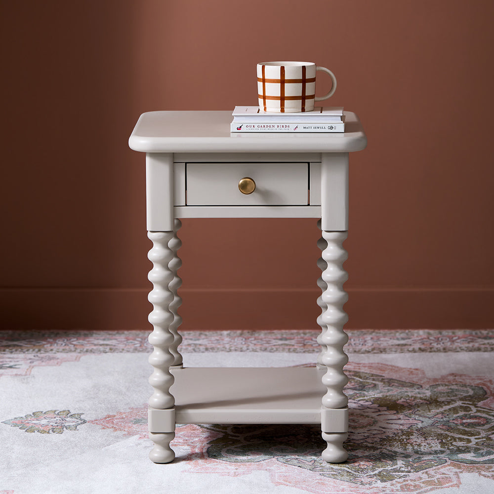 Harlow Bedside Table in Panna Cotta