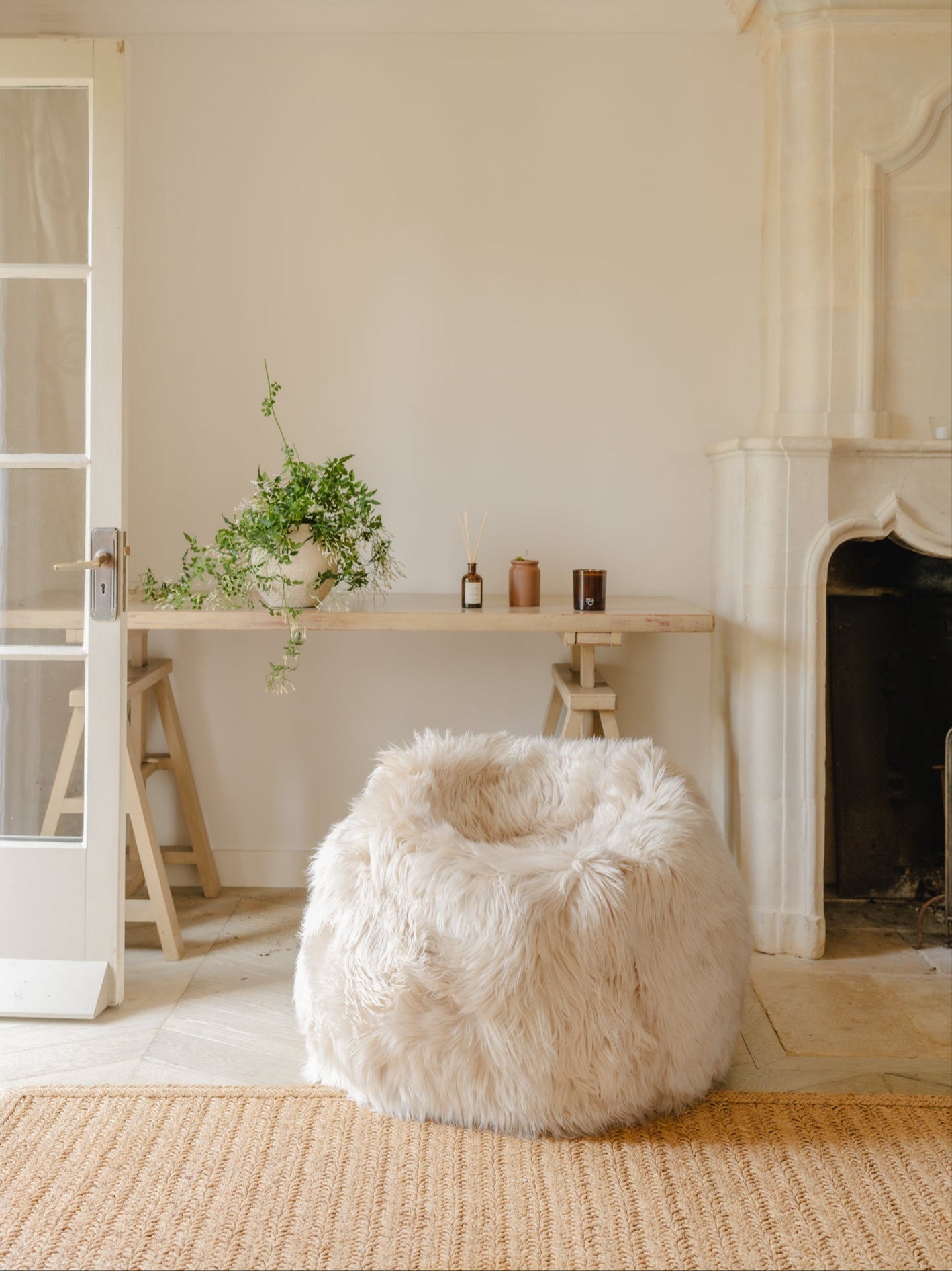Large Sheepskin Beanbag - Cream