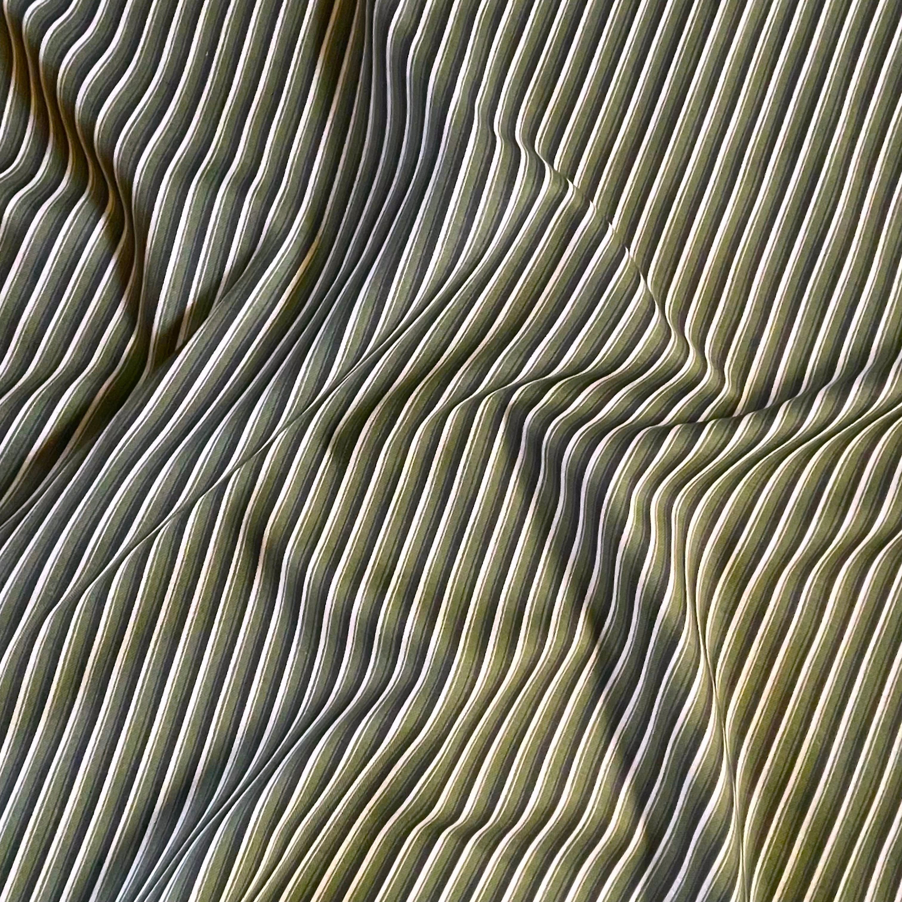 Modern Ticking Stripe Fabric | Pine Needle