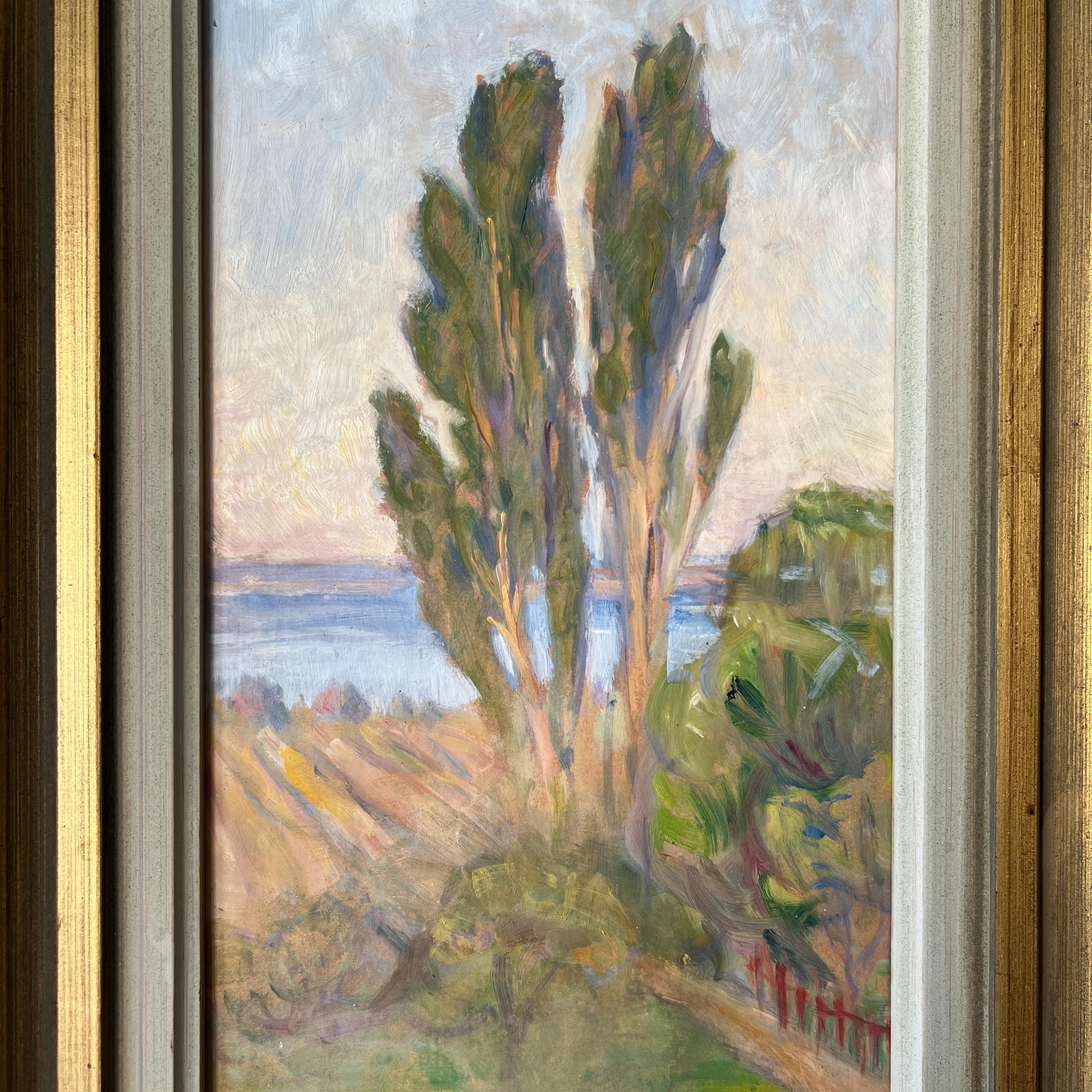 Coastal Poplars Oil Painting