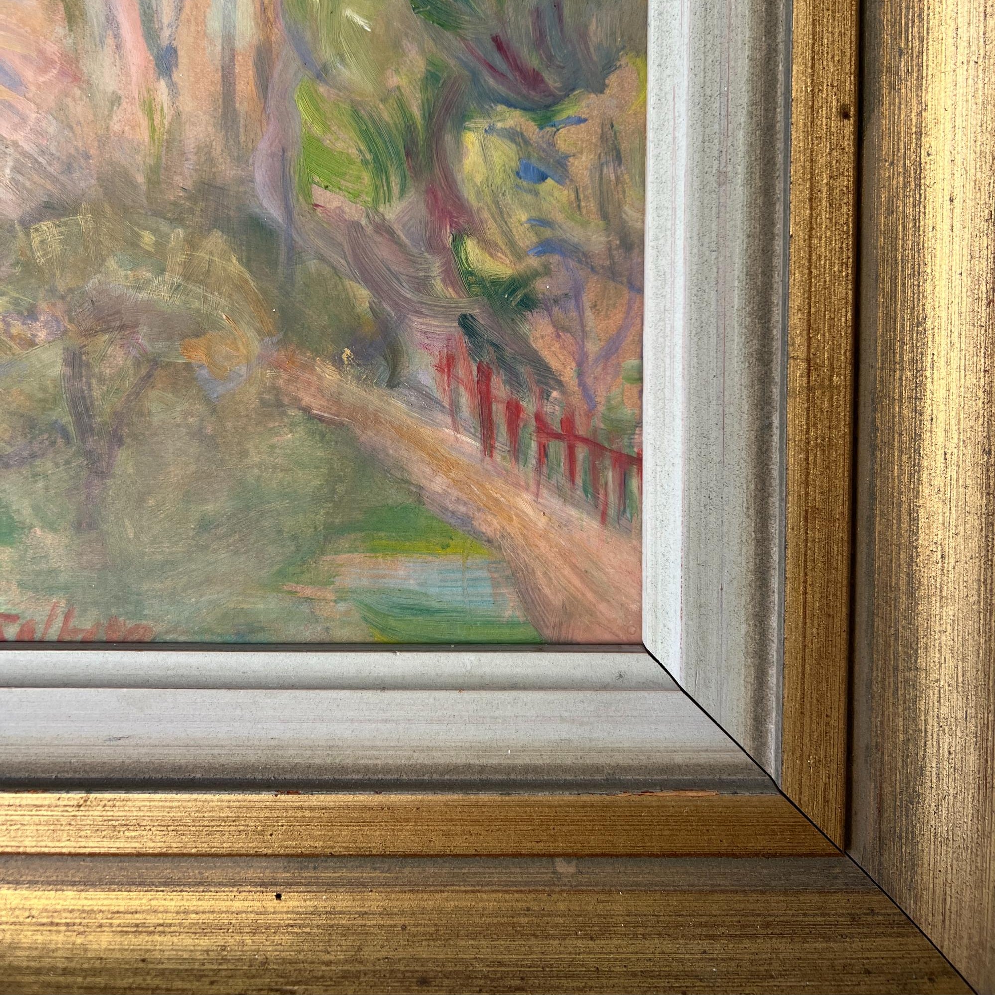 Coastal Poplars Oil Painting
