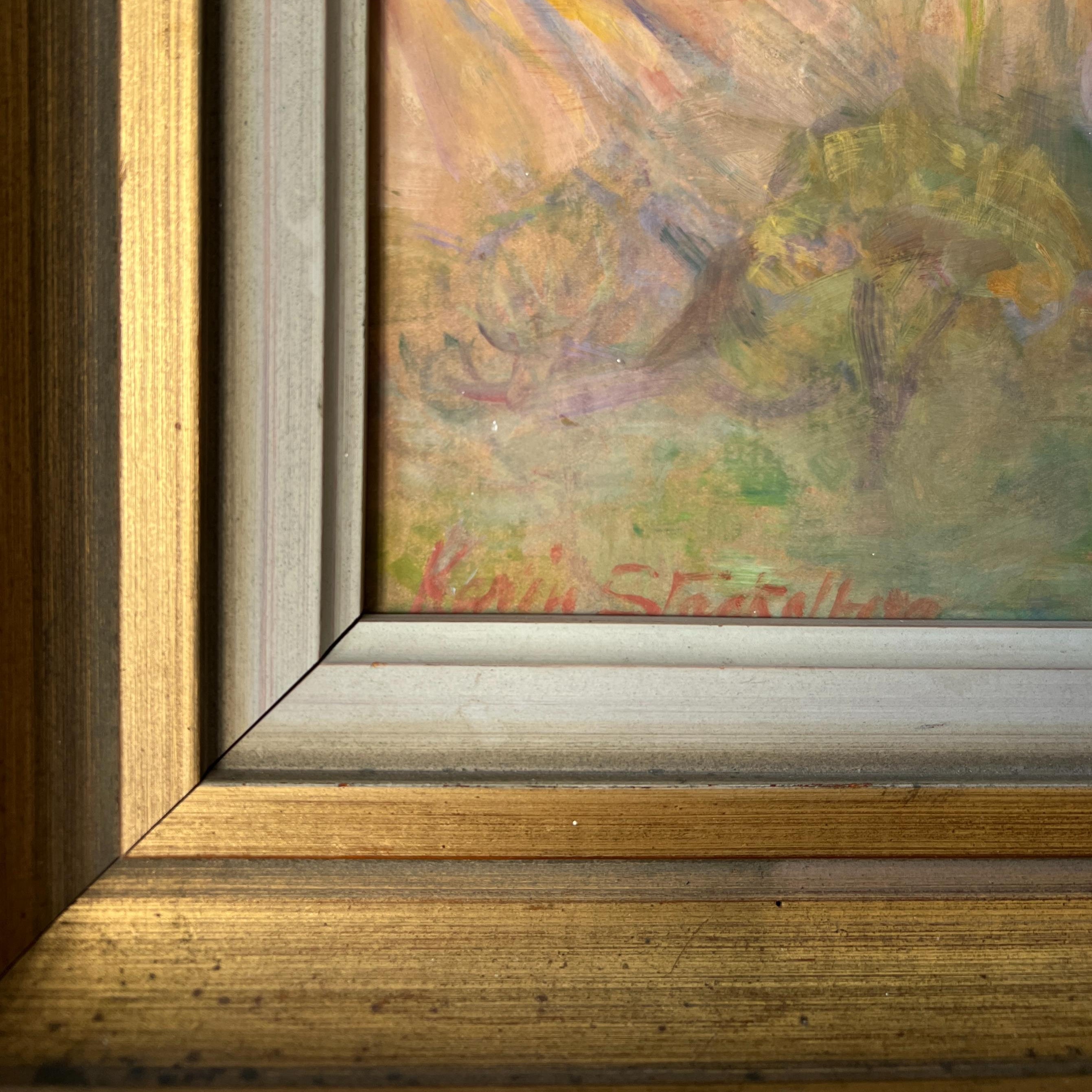 Coastal Poplars Oil Painting