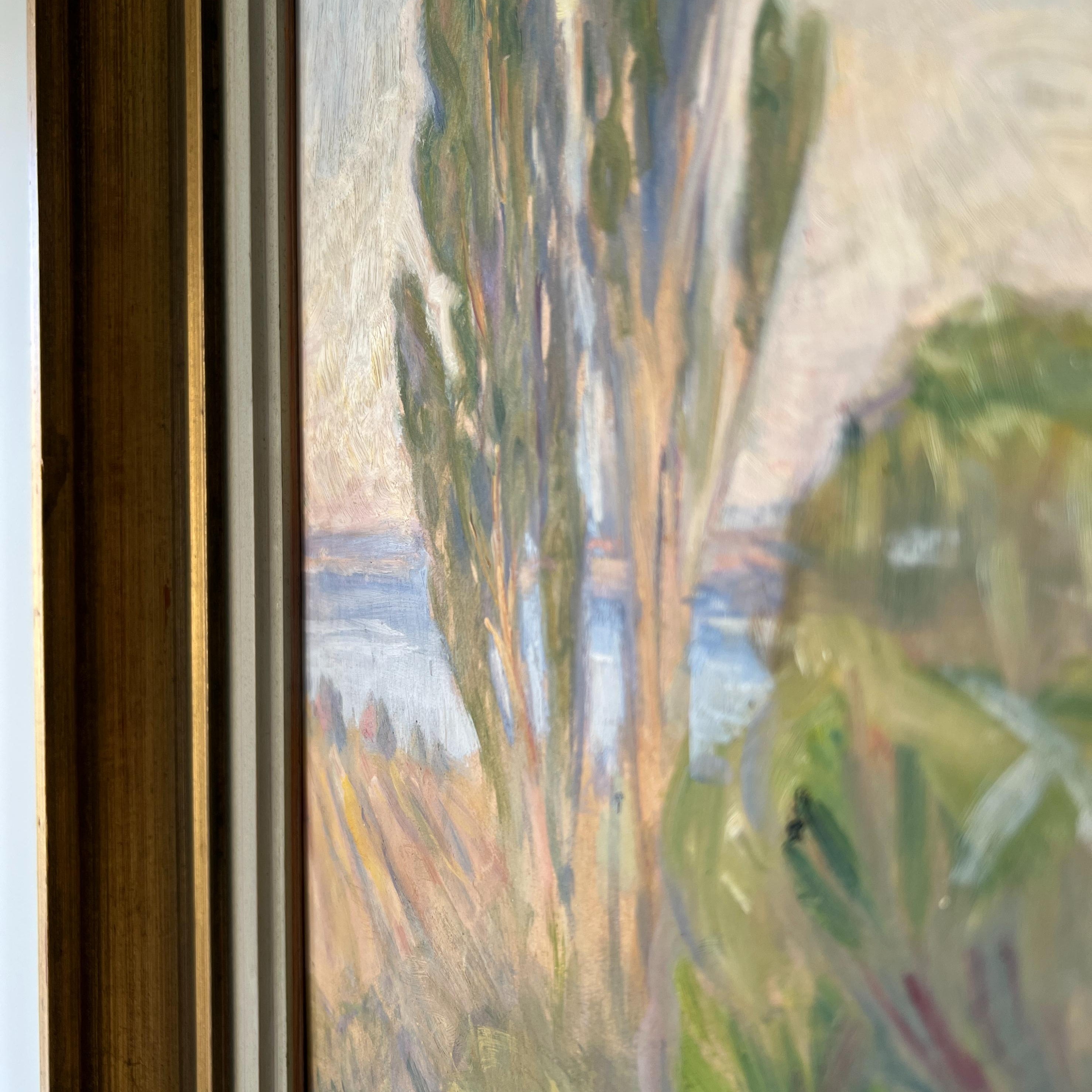Coastal Poplars Oil Painting