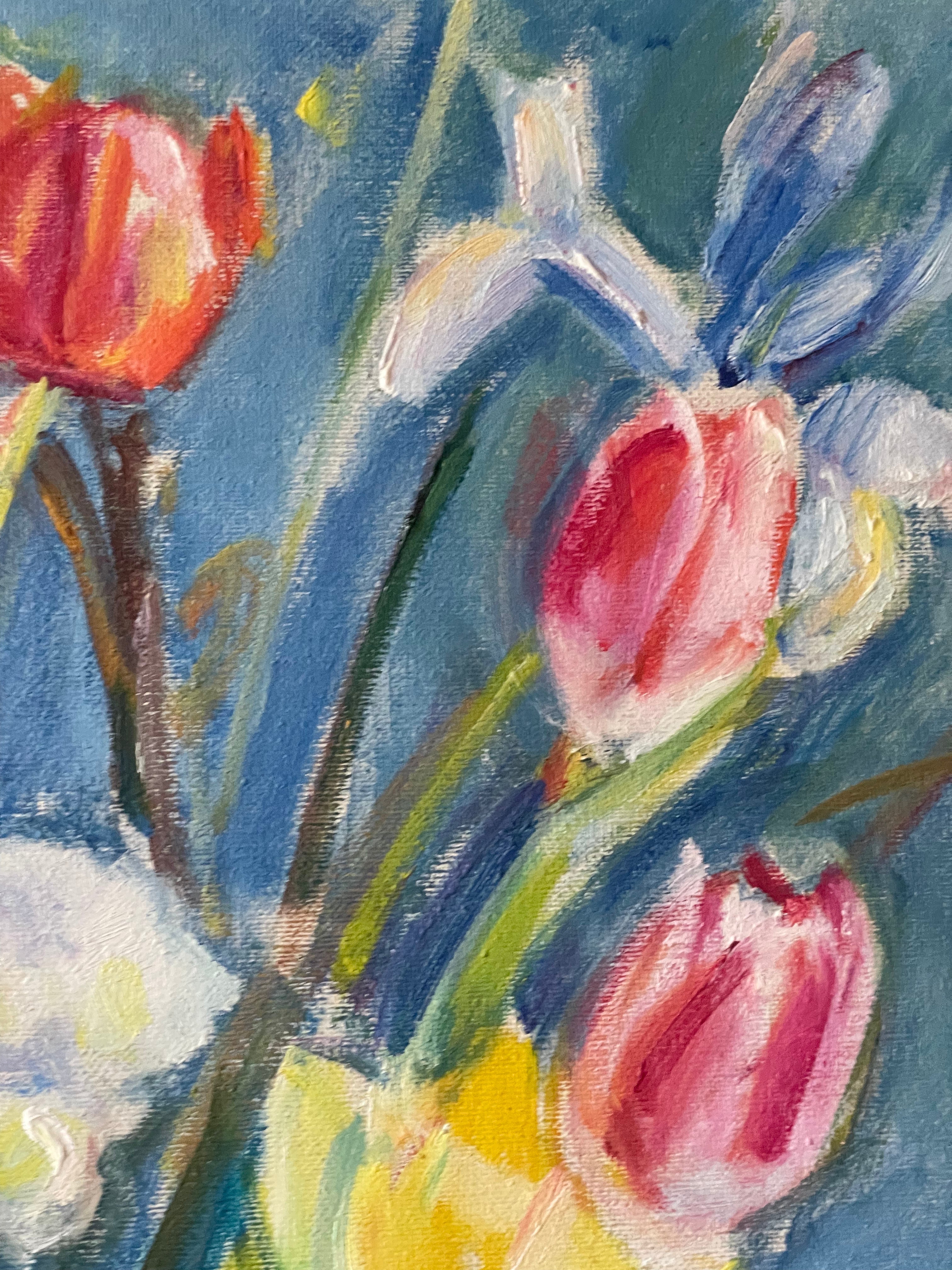 Spring Floral with Chick Oil Painting