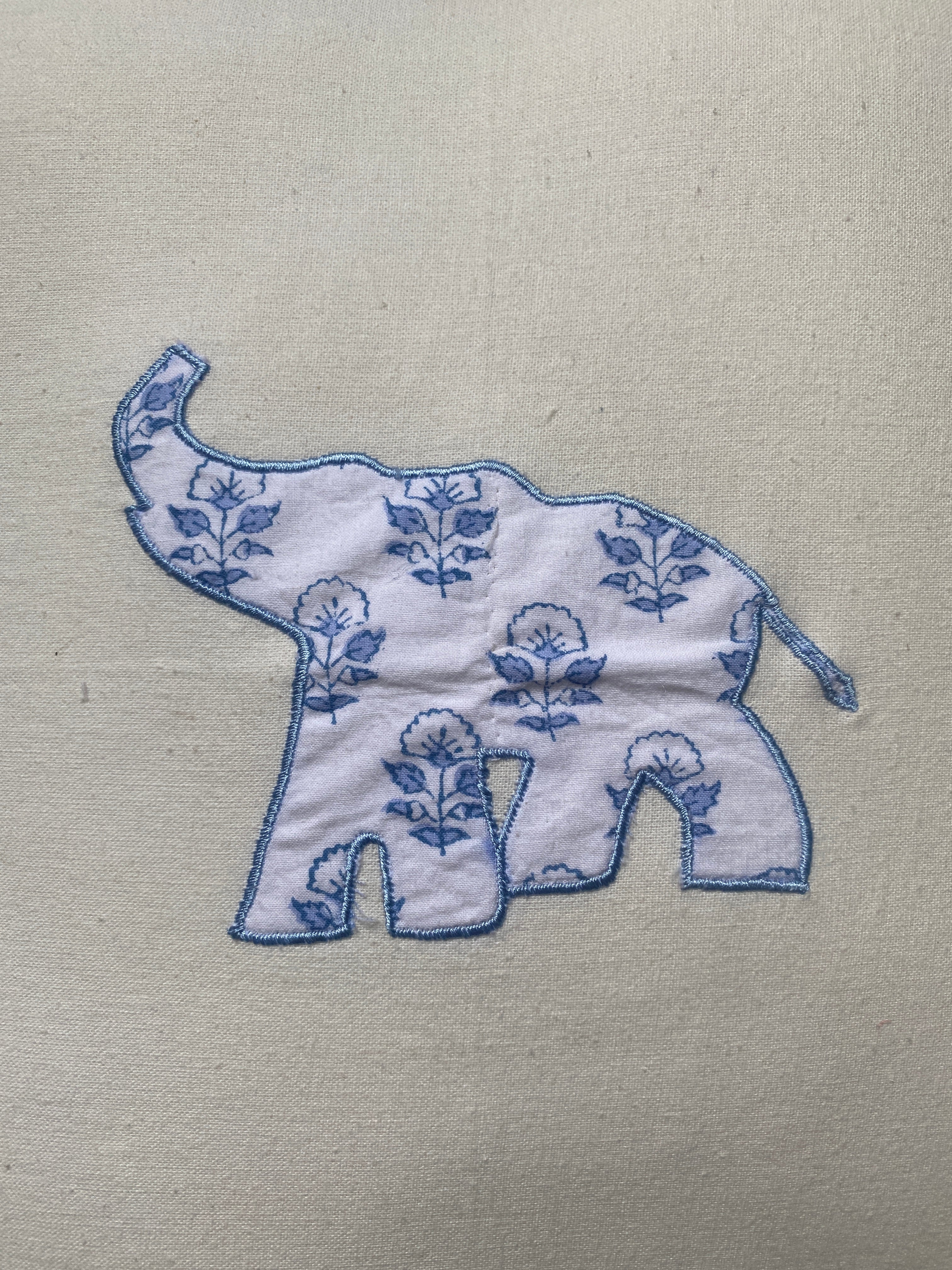 Blue Elephant Cushion Cover