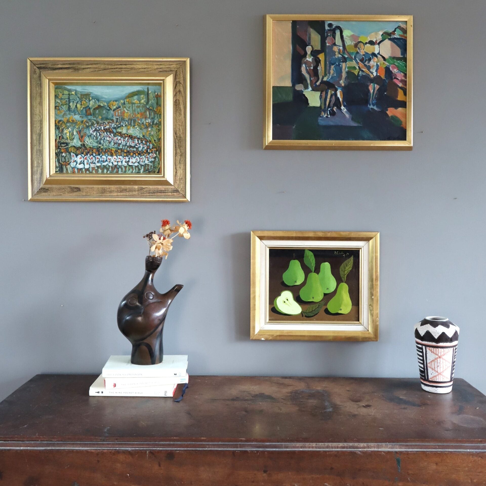 Green Pears on Table Painting